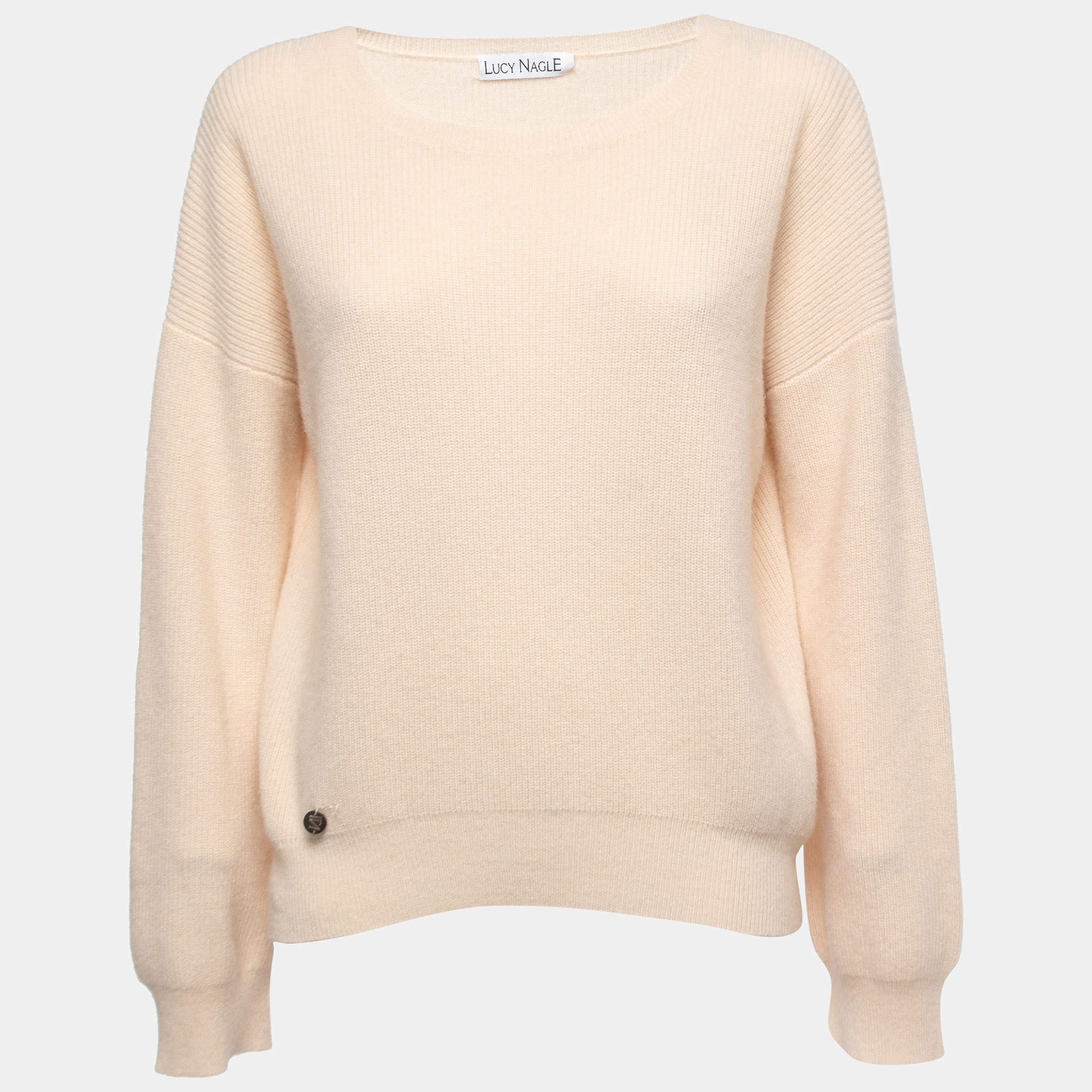 Lucy Nagle Cream Cashmere Oversized Sweater XS