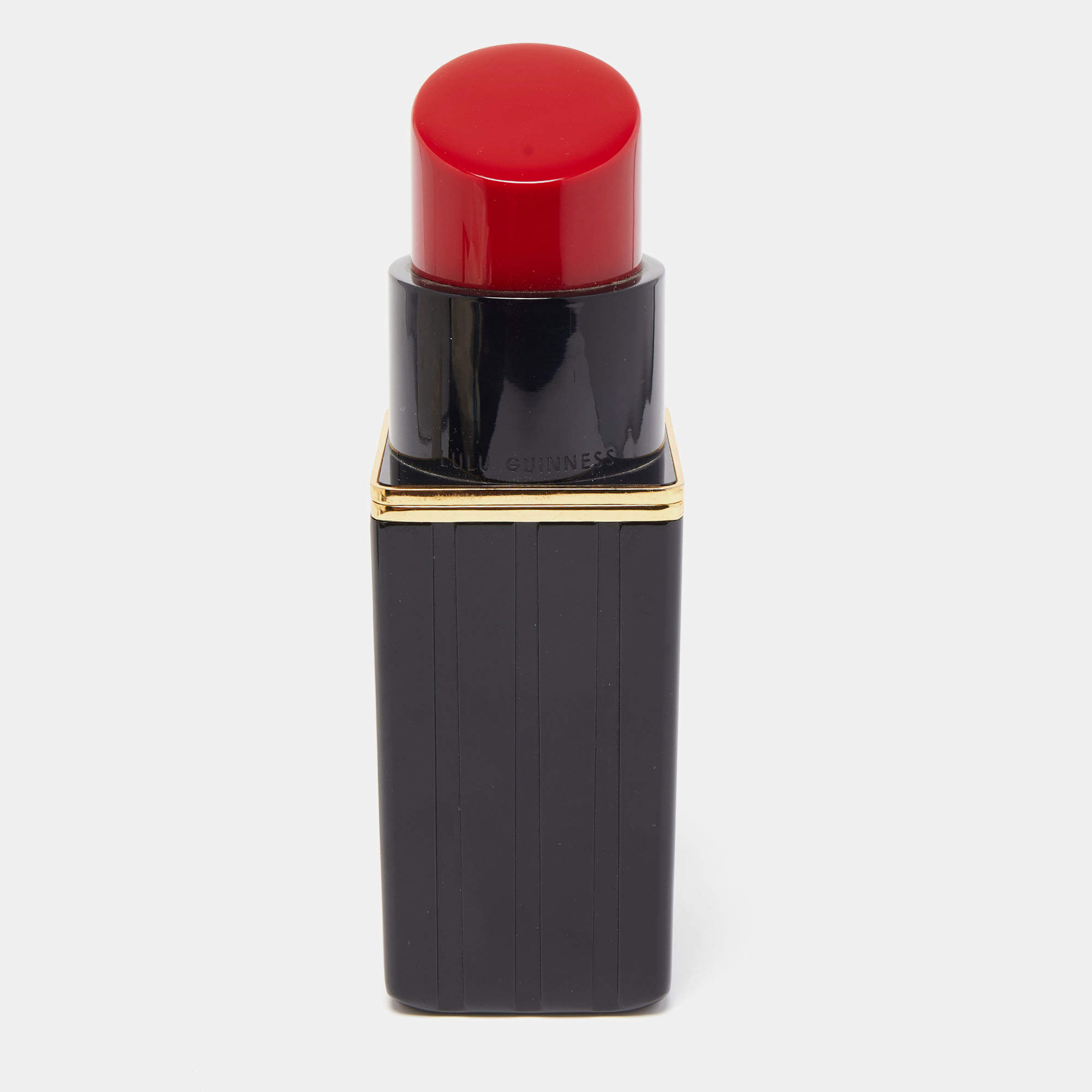 Lulu Guiness Black/Red Perspex Lipstick Clutch
