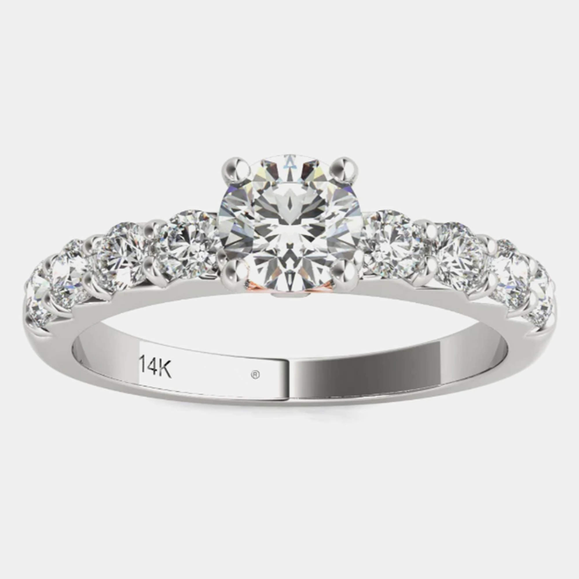 14K White Gold Solitaire Natural Diamond Engagement Ring (1.00 Ctw) US 7