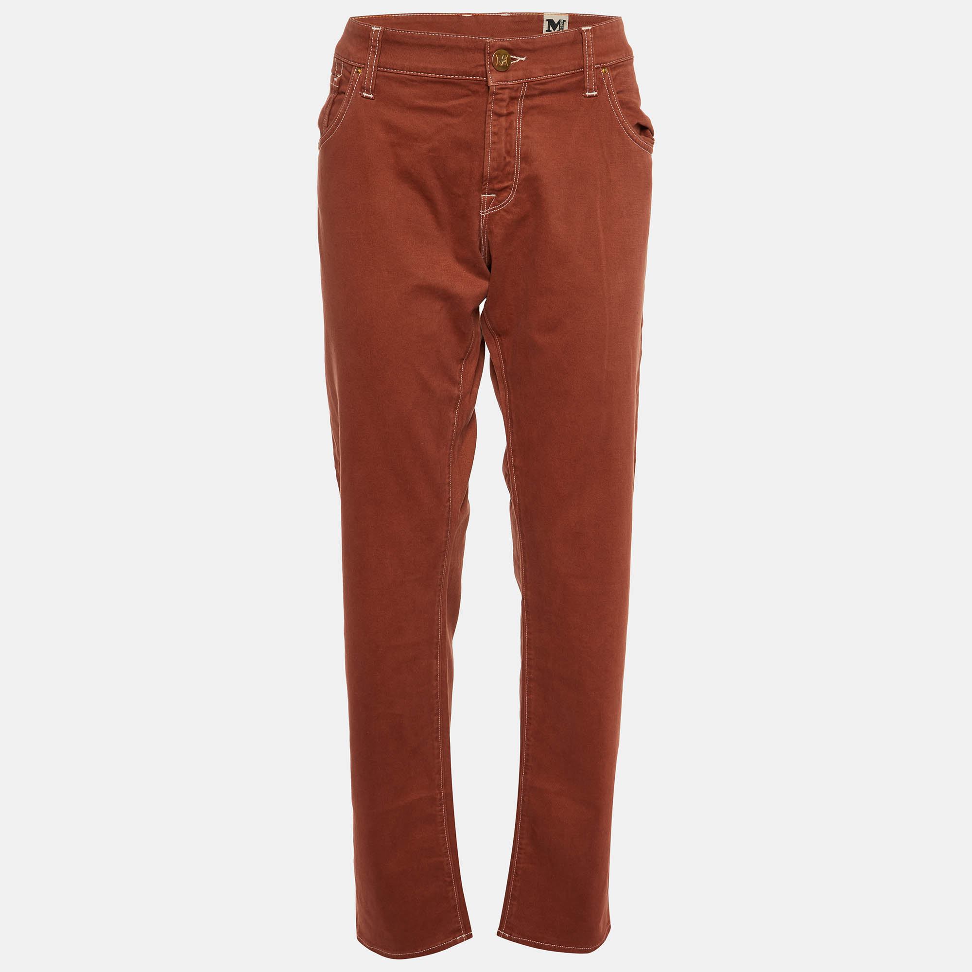 M Missoni Denim Brown Cotton Regular Fit Jeans L/Waist 39"