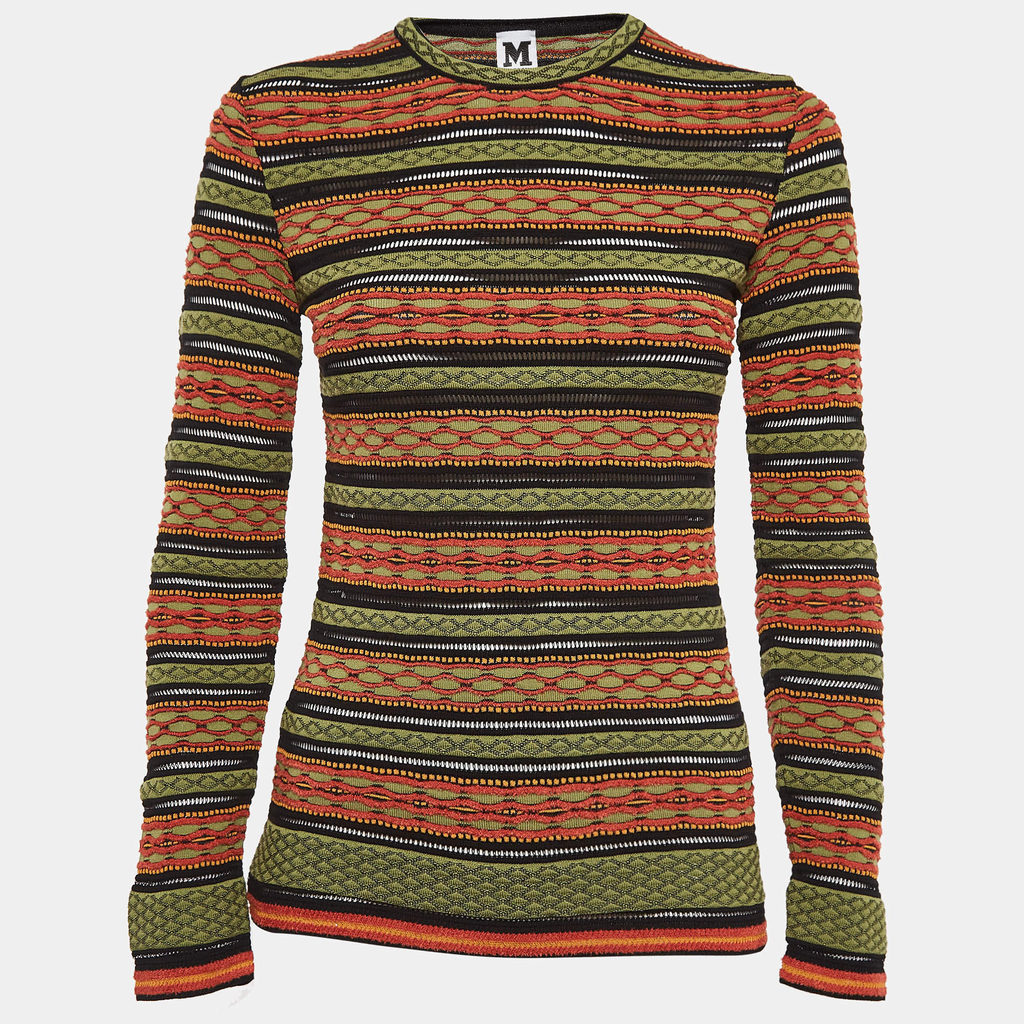 M Missoni Multicolor Patterned Knit Top S