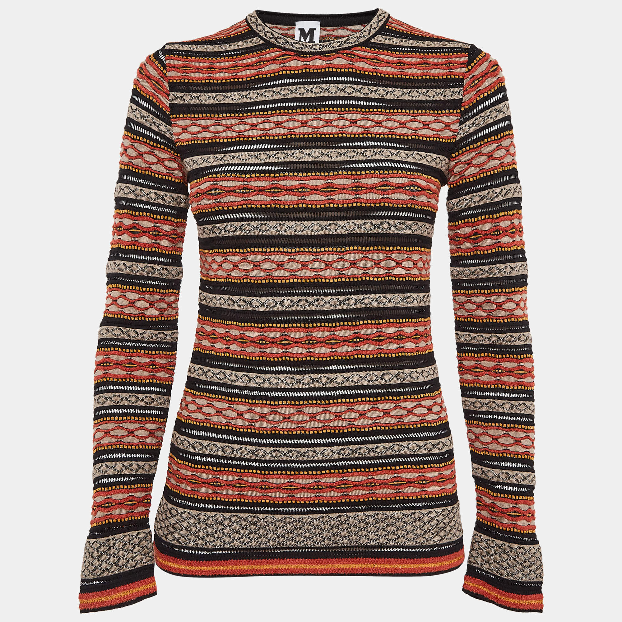 M Missoni Multicolor Patterned Knit Top S