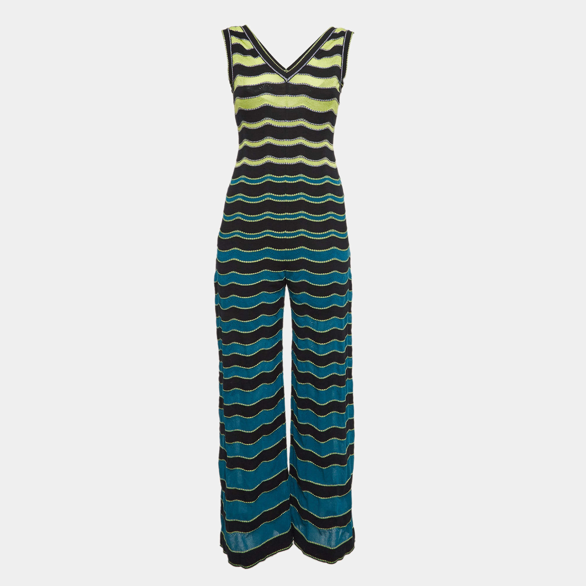 Pre Owned M Missoni Multicolor Patterned Lurex Knit Jumpsuit S