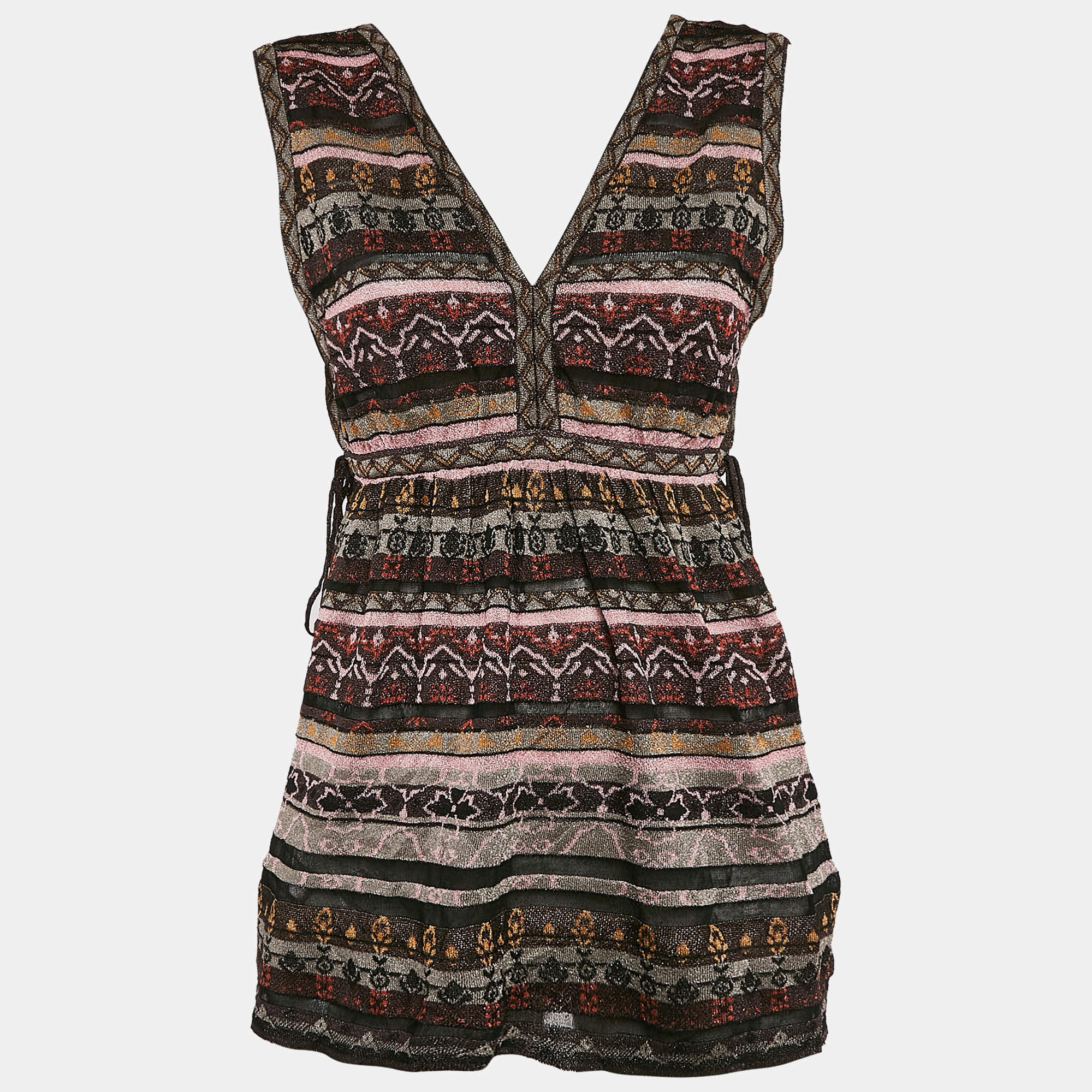 M Missoni Burgundy Lurex Knit Sleeveless Top M