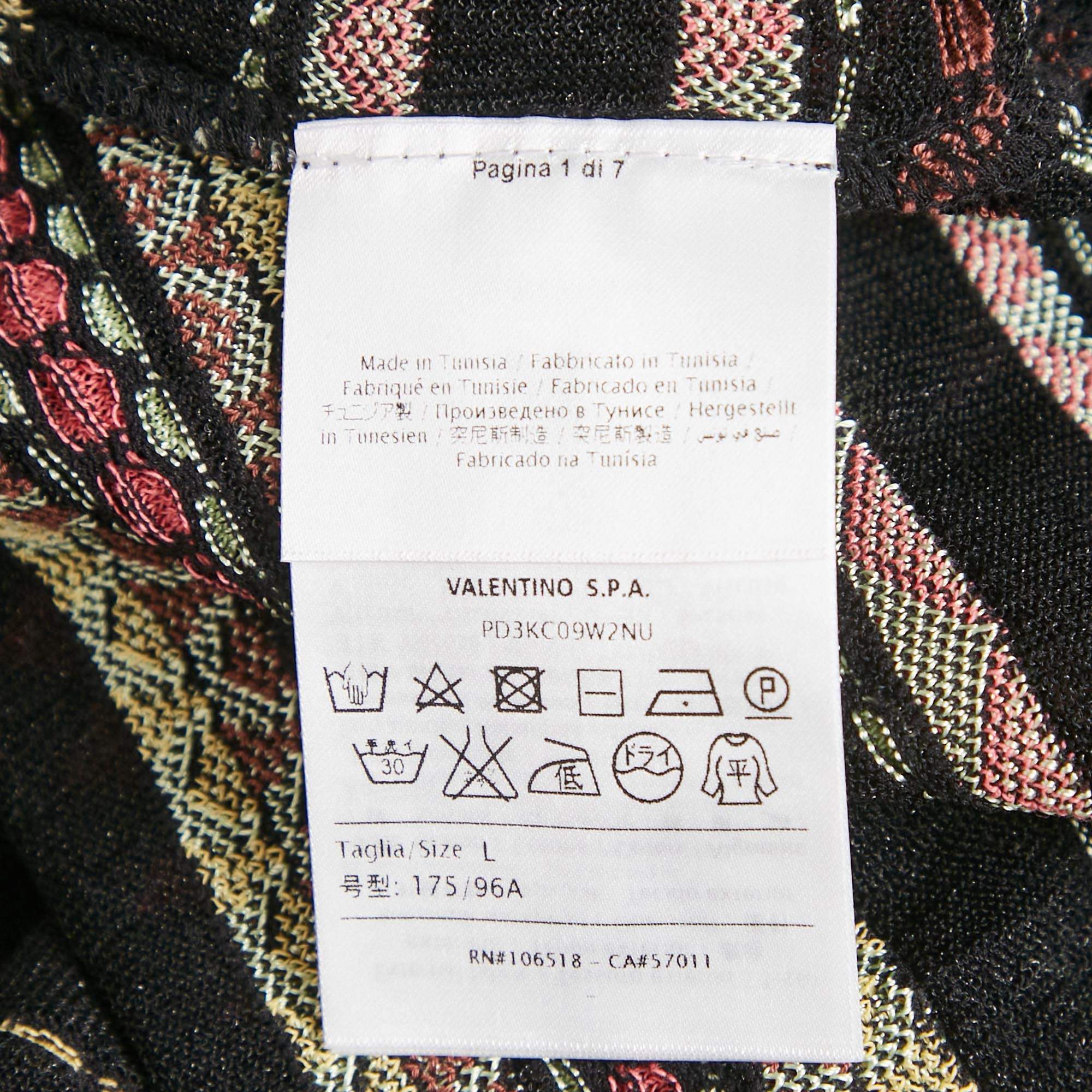 Pre Owned M Missoni Black Patterned Knit Top L
