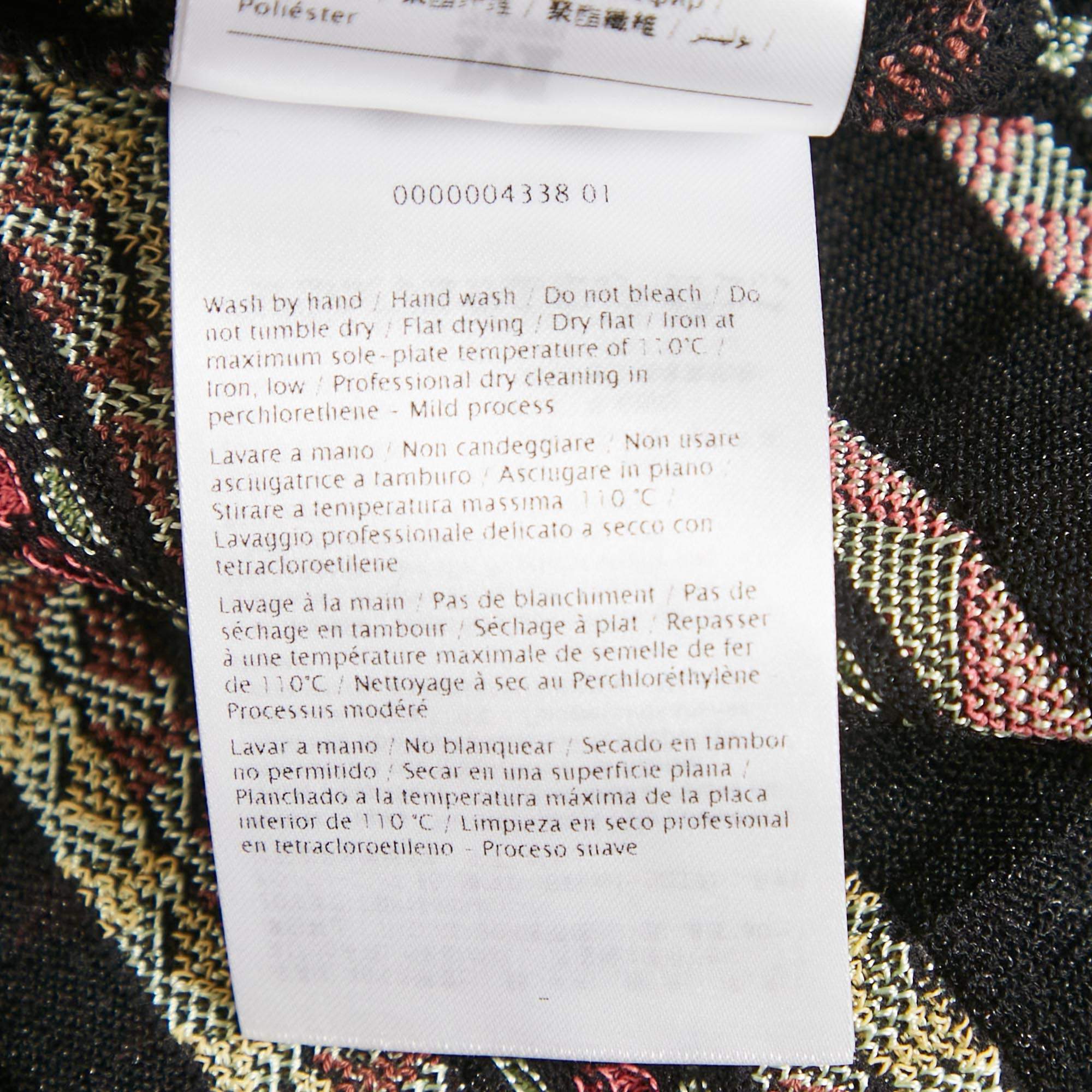 Pre Owned M Missoni Black Patterned Knit Top L