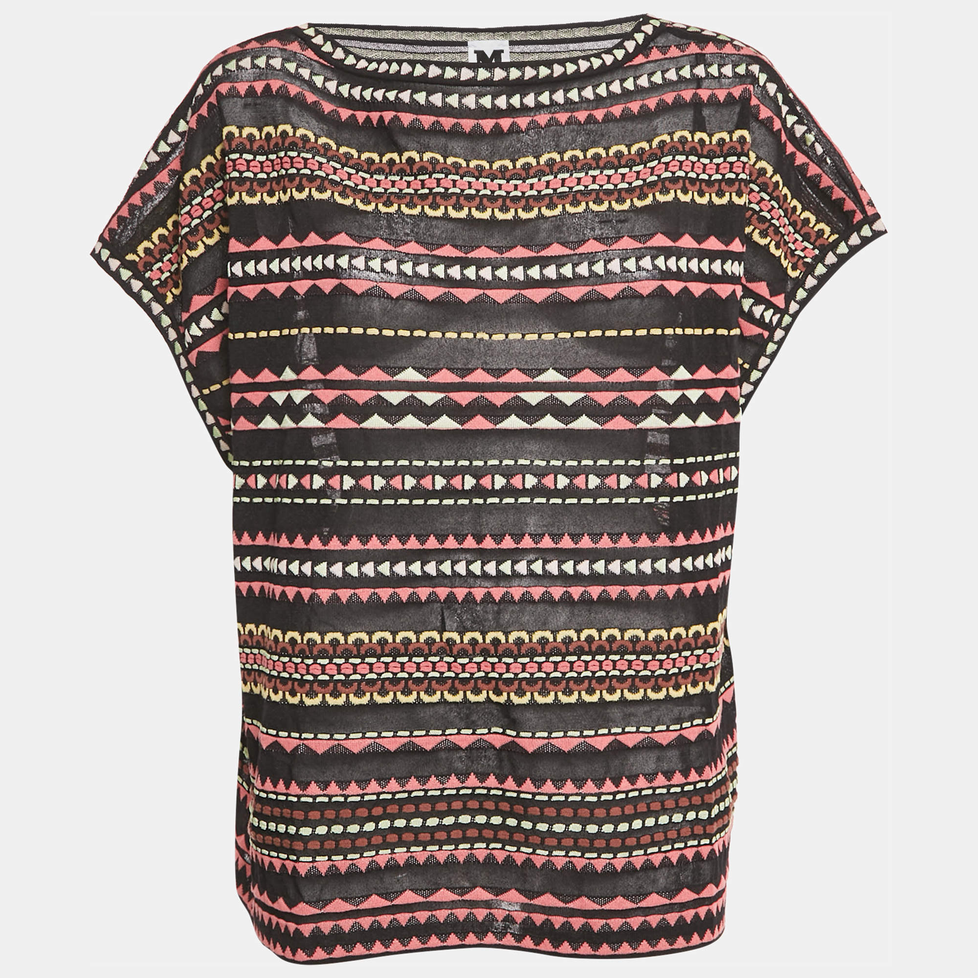 M Missoni Black Patterned Knit Top L