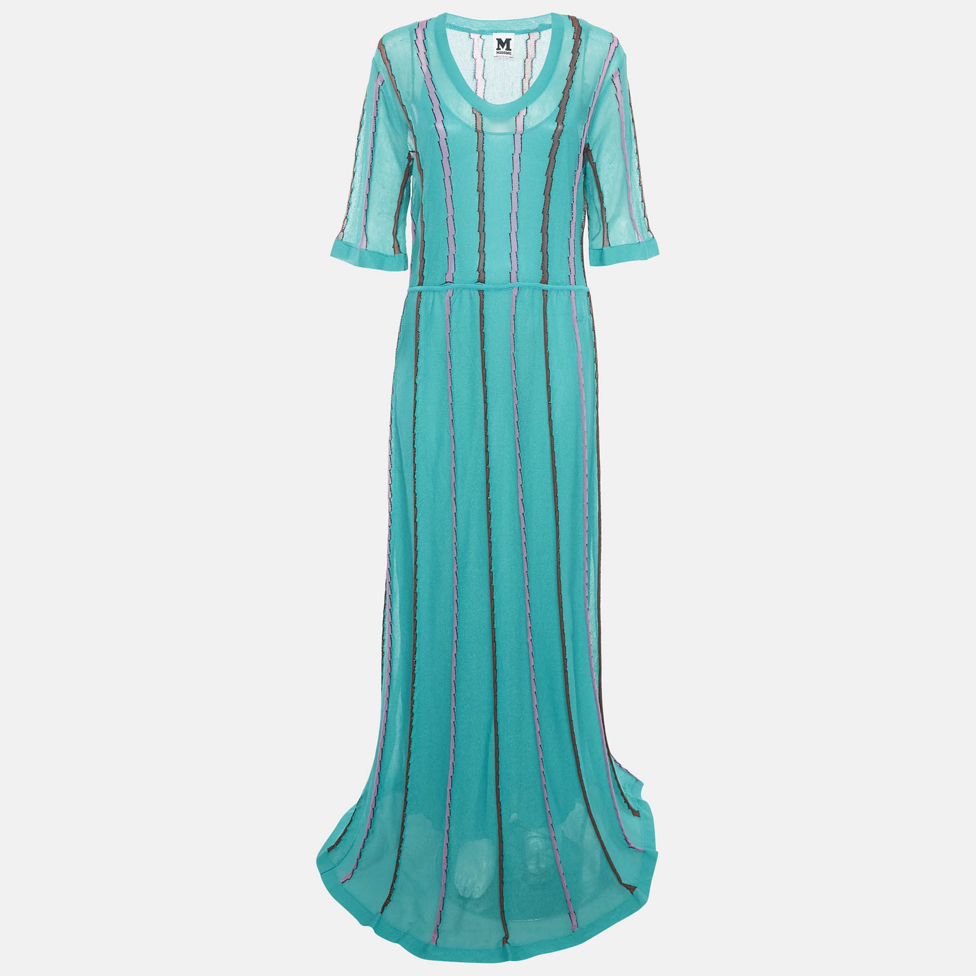 M Missoni Green Patterned Knit Maxi Dress L