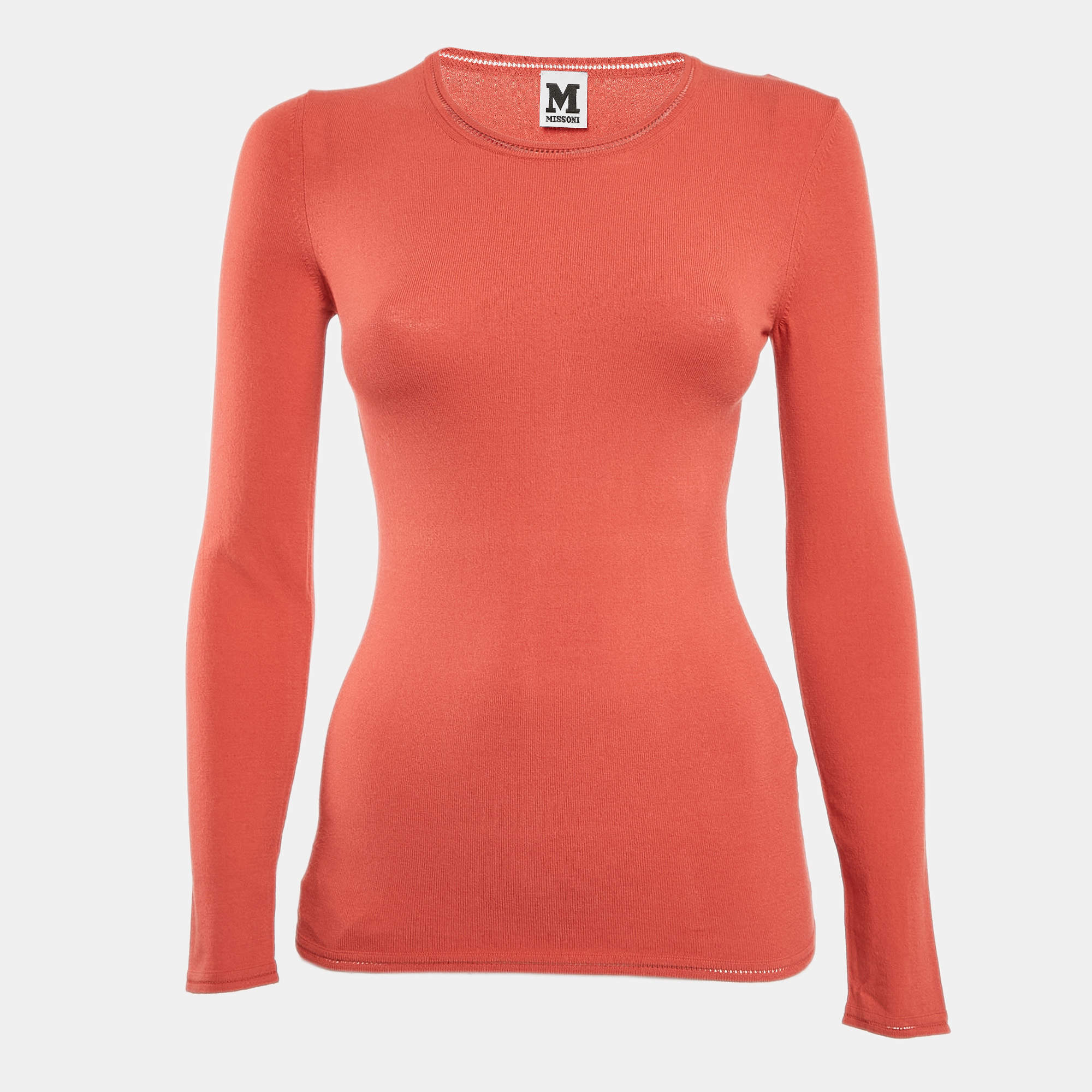 M Missoni Orange Jersey Long Sleeve Top S