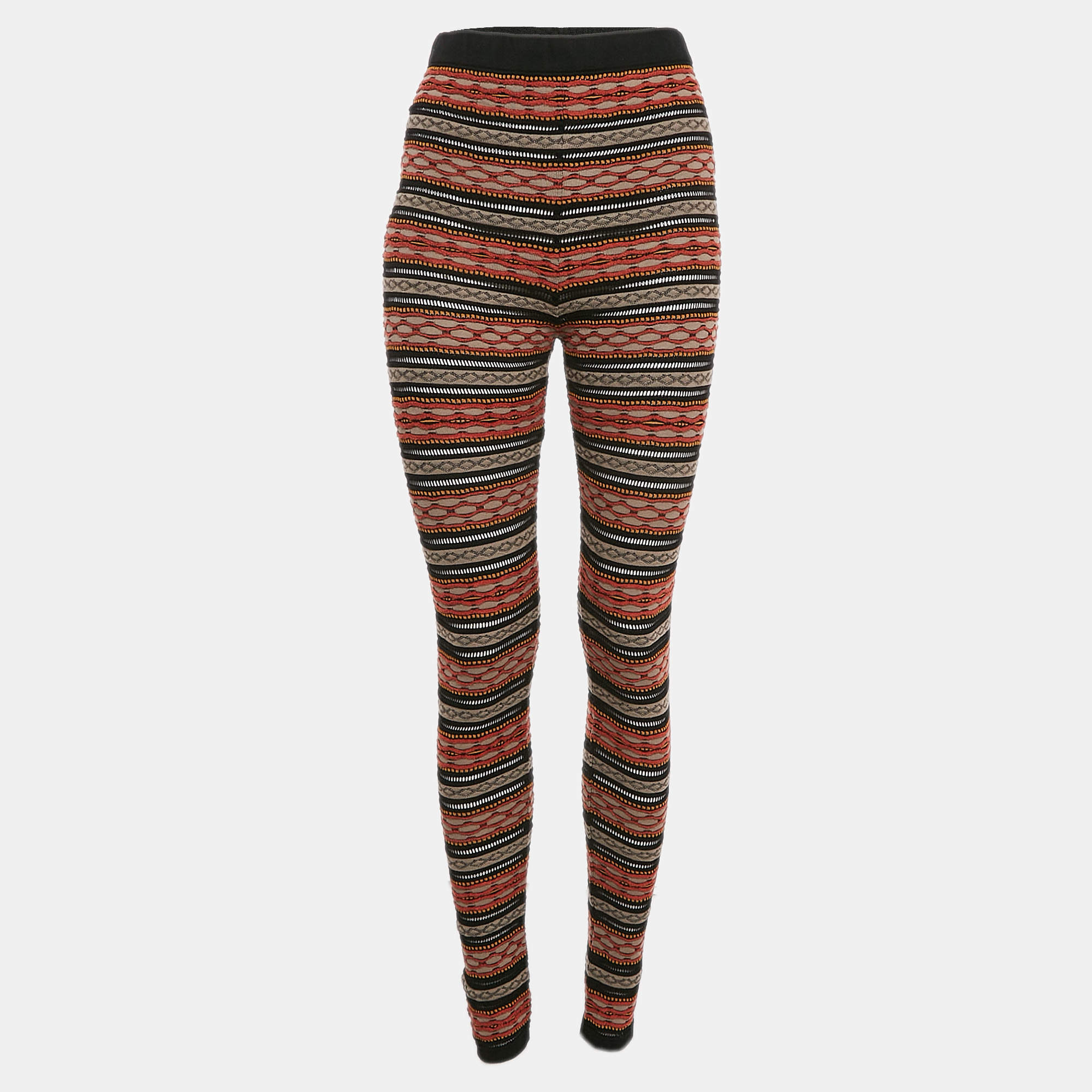 M Missoni Multicolor Stripe Patterned Knit Leggings S