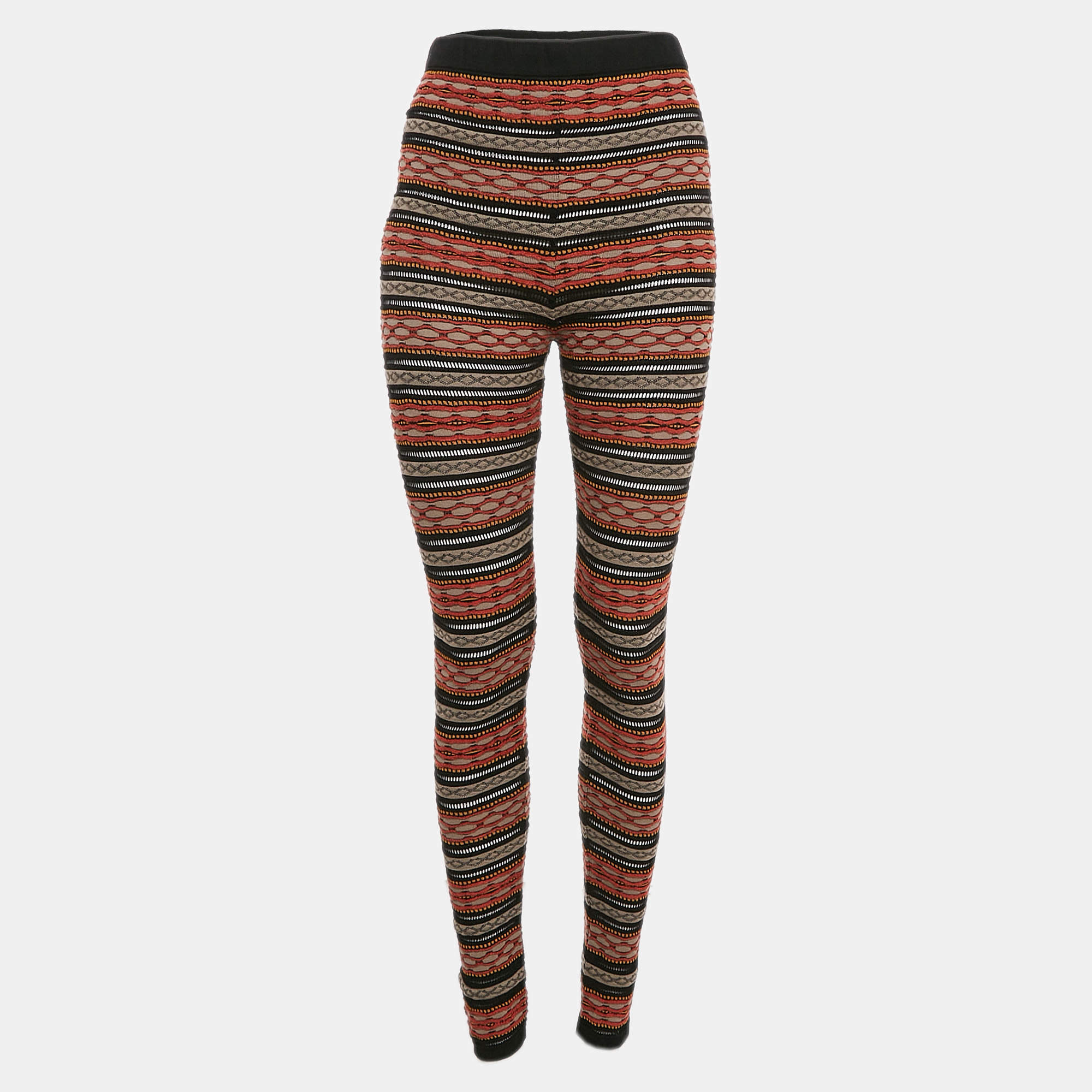 M Missoni Multicolor Stripe Patterned Knit Leggings M