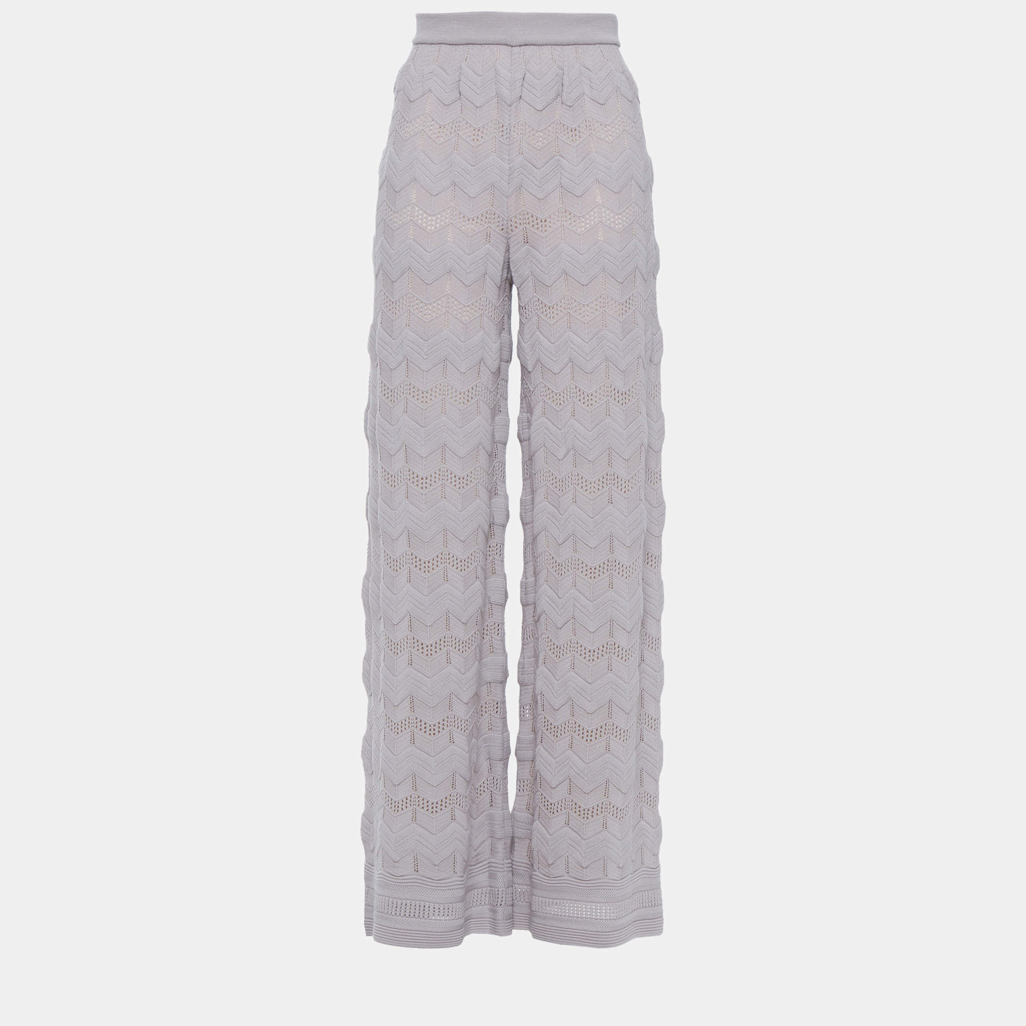 Pre Owned M Missoni Wool Wide Leg Pants 40