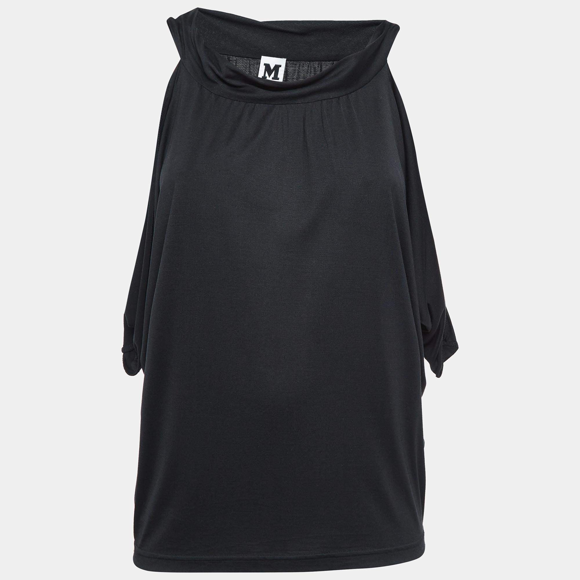 Pre Owned M Missoni Black Jersey Sleeveless Blouse S