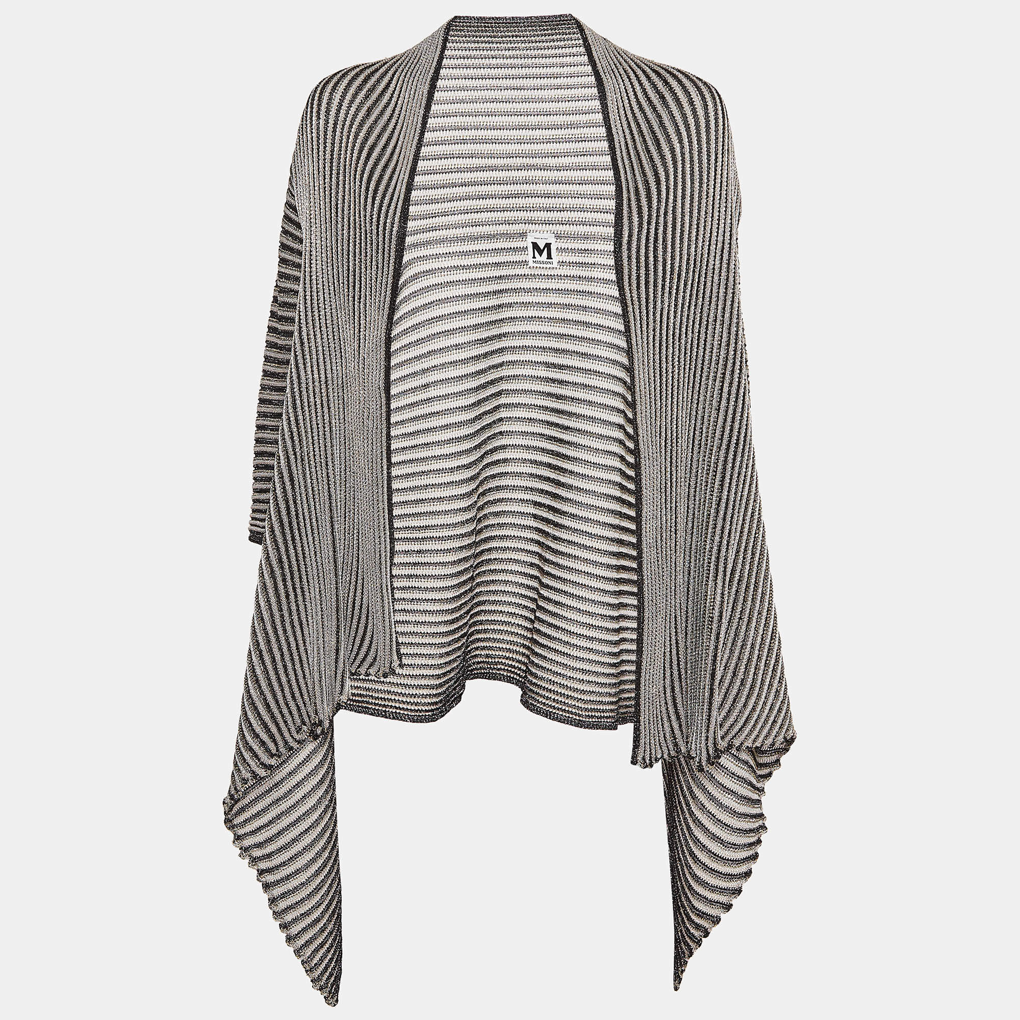 Pre Owned M Missoni Black/Multicolor Lurex Knit Cardigan S