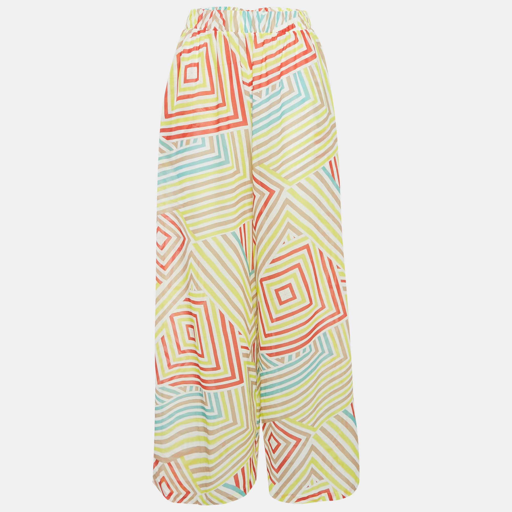 M Missoni Multicolor Printed Cotton Palazzo Pants S