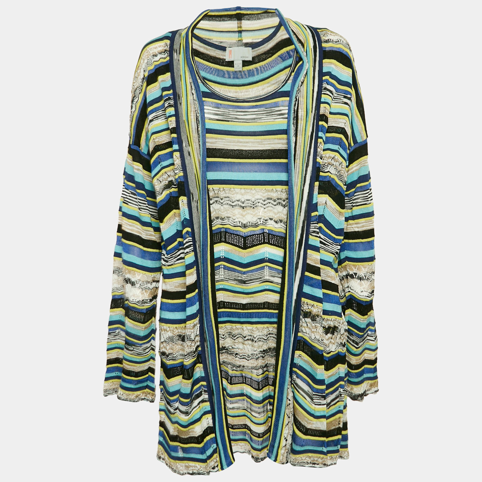 M Missoni Multicolor Knit Tank Top & Cardigan Set L