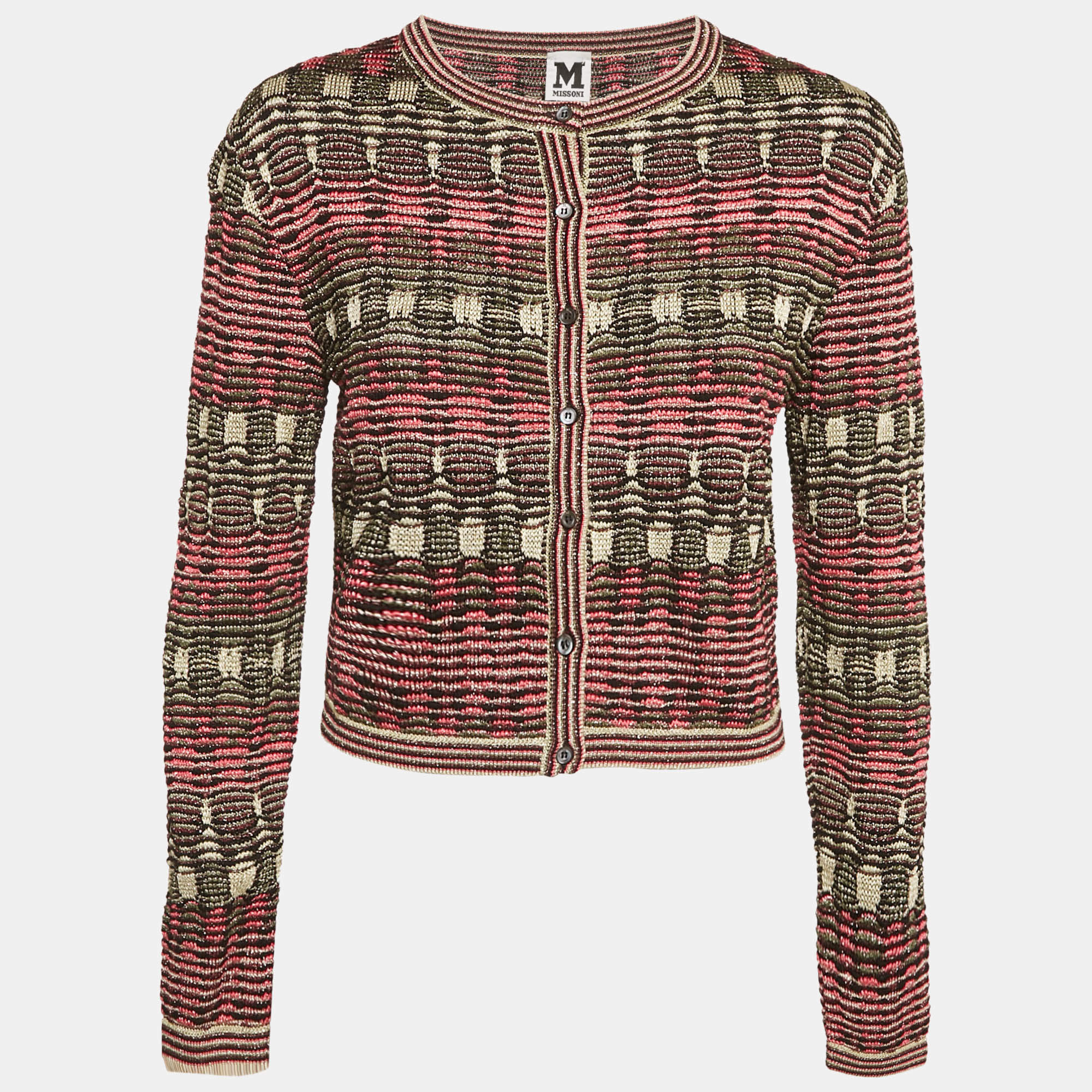 M Missoni Multicolor Lurex Knit Cardigan XL