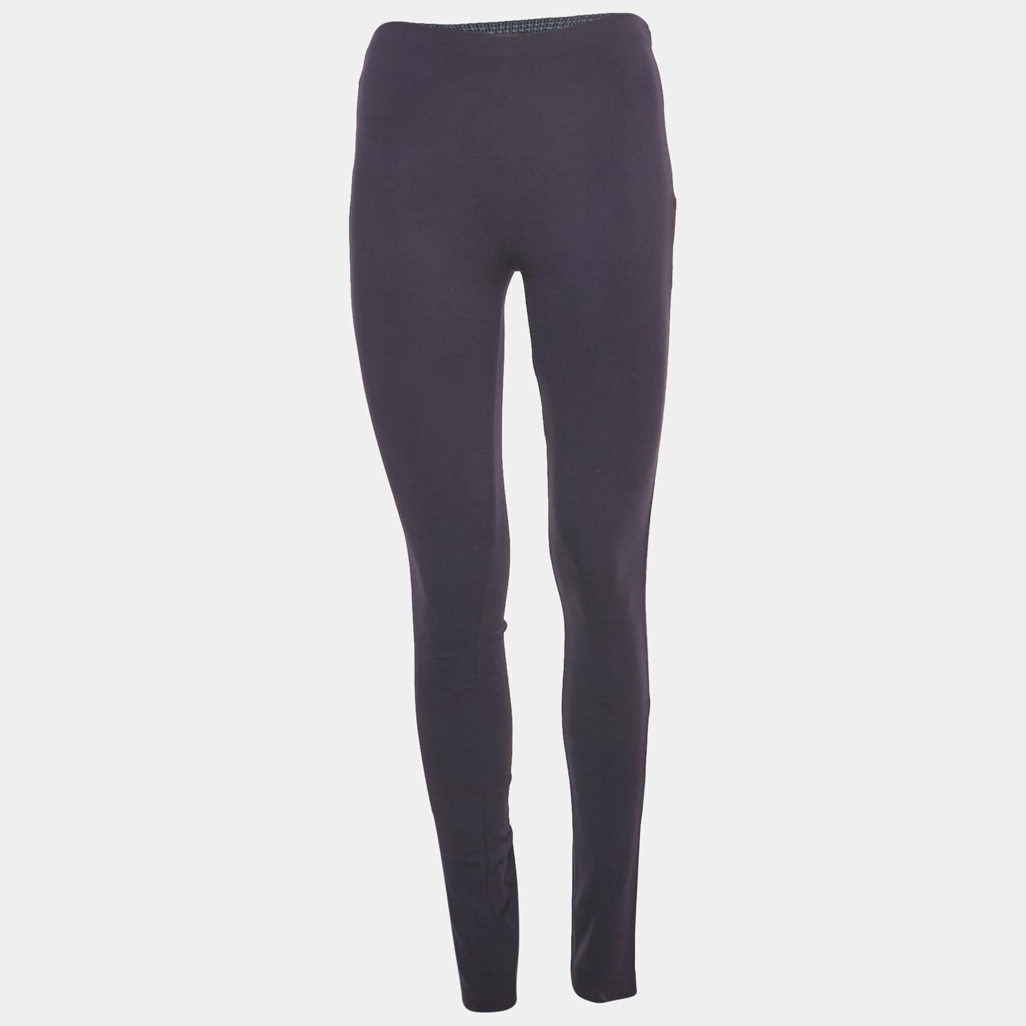 Pre Owned M Missoni Navy Blue Jersey Stretchable Waist Slim Fit Trousers M