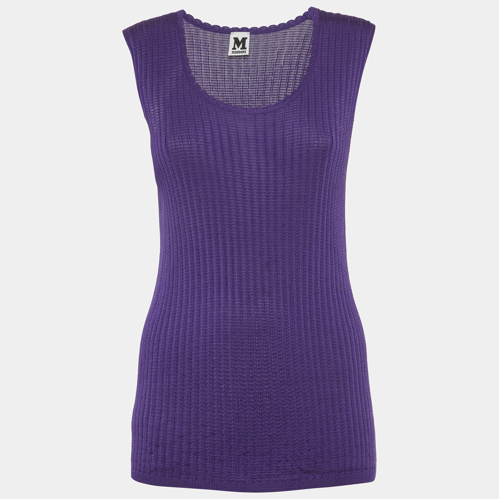 مملوكة مسب قًا M Missoni Purple Knit Tank Top L