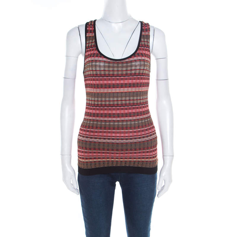 M Missoni Multicolor Patterned Knit Tank Top M