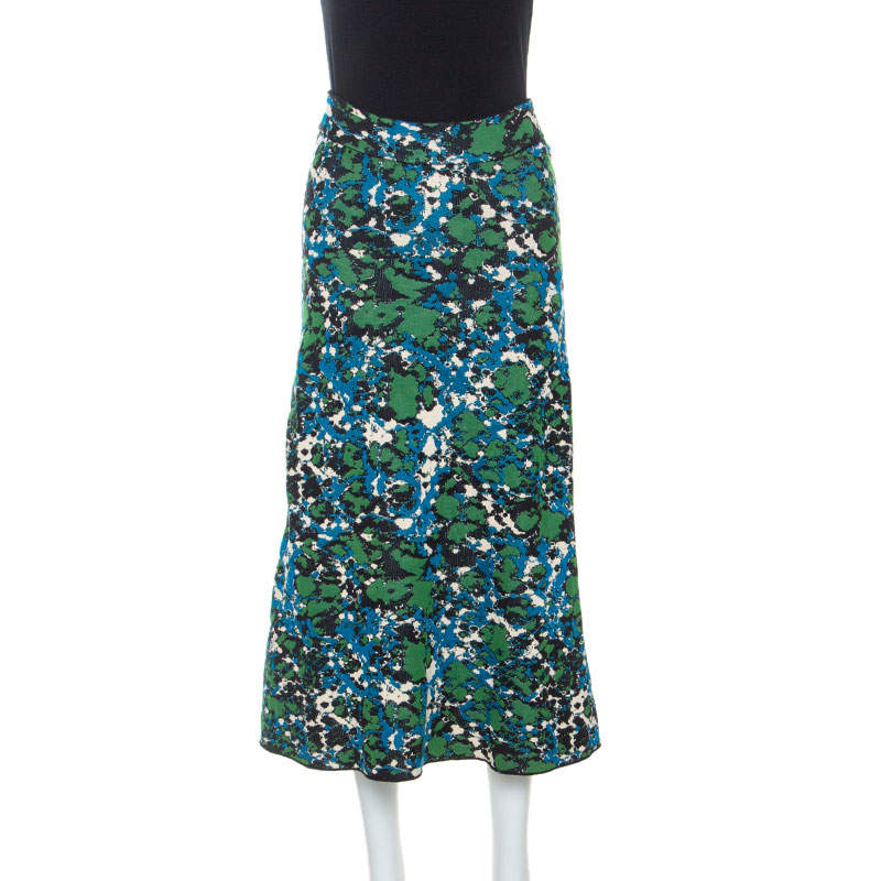 Pre Owned M Missoni Multicolor Jacquard Knit A Line Skirt M