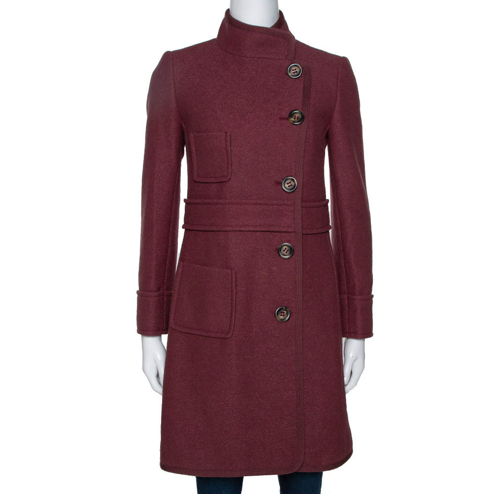 M Missoni Pastel Red Fleece Wool Coat S