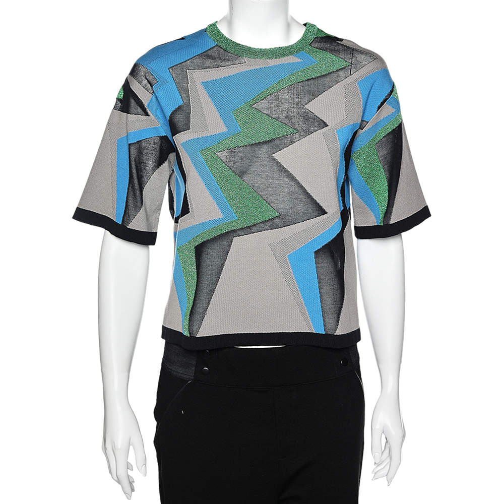 مملوكة مسبقًا توب أم ميزوني تريكو لوركس نمط متعدد الألوان مقاس صغير