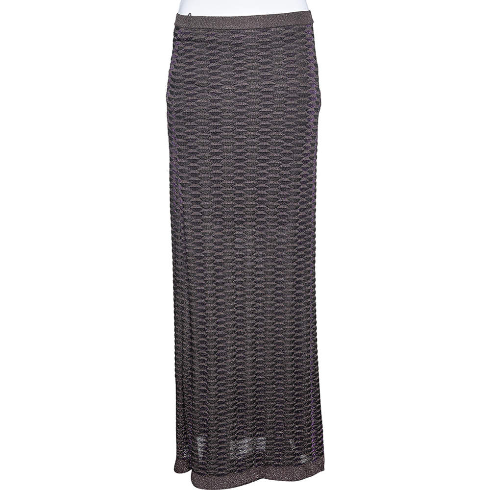 مملوكة مسبقًا M Missoni Multicolor patterned Lurex Knit Maxi Skirt M