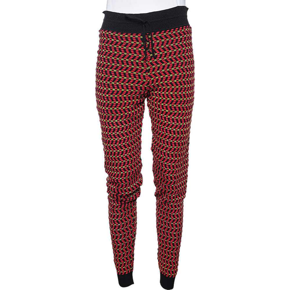 Pre Owned M Missoni Multicolor Patterned Knit Joggers M