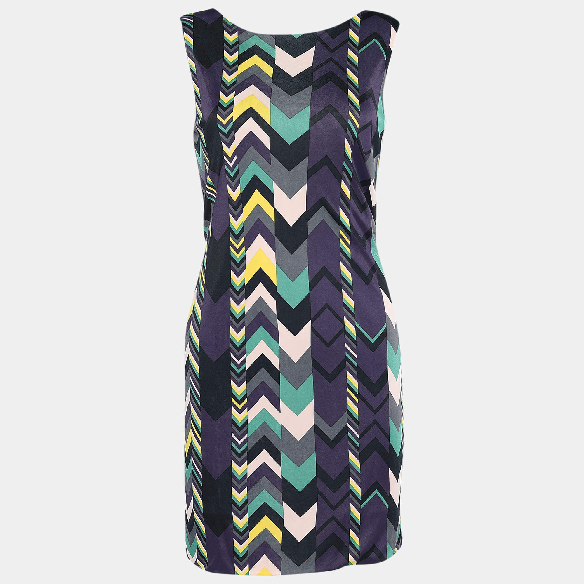 M Missoni Multicolor Printed Jersey Sleeveless Midi Dress M