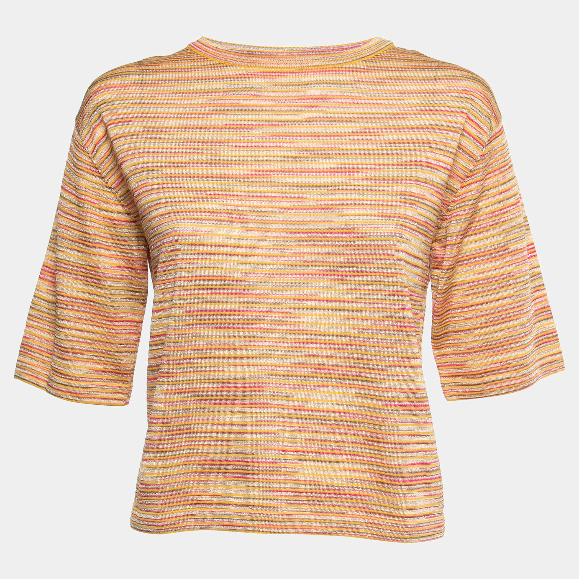 Pre Owned M Missoni Multicolor Patterned Knit Top S