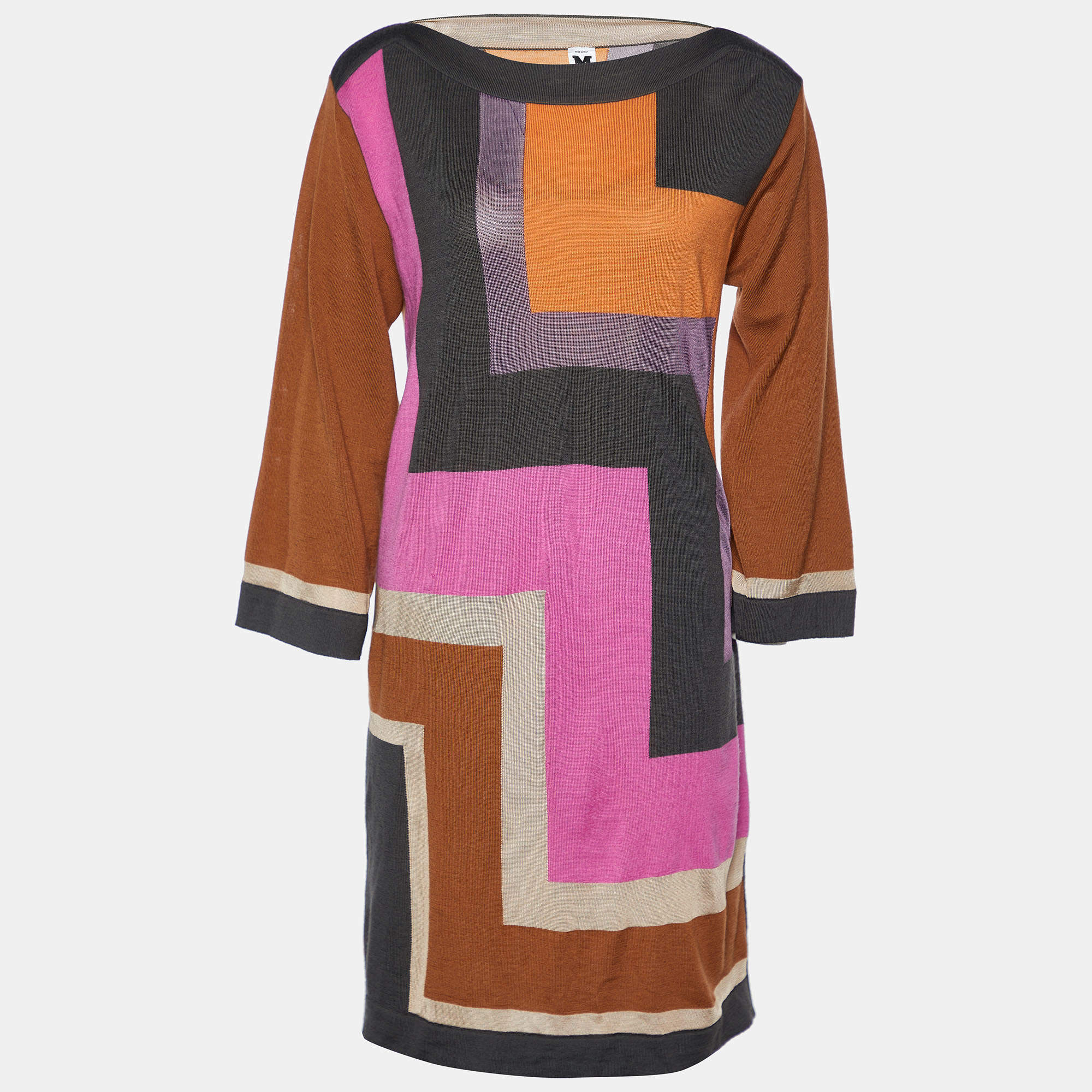 Pre Owned M Missoni Multicolor Wool Shift Dress M