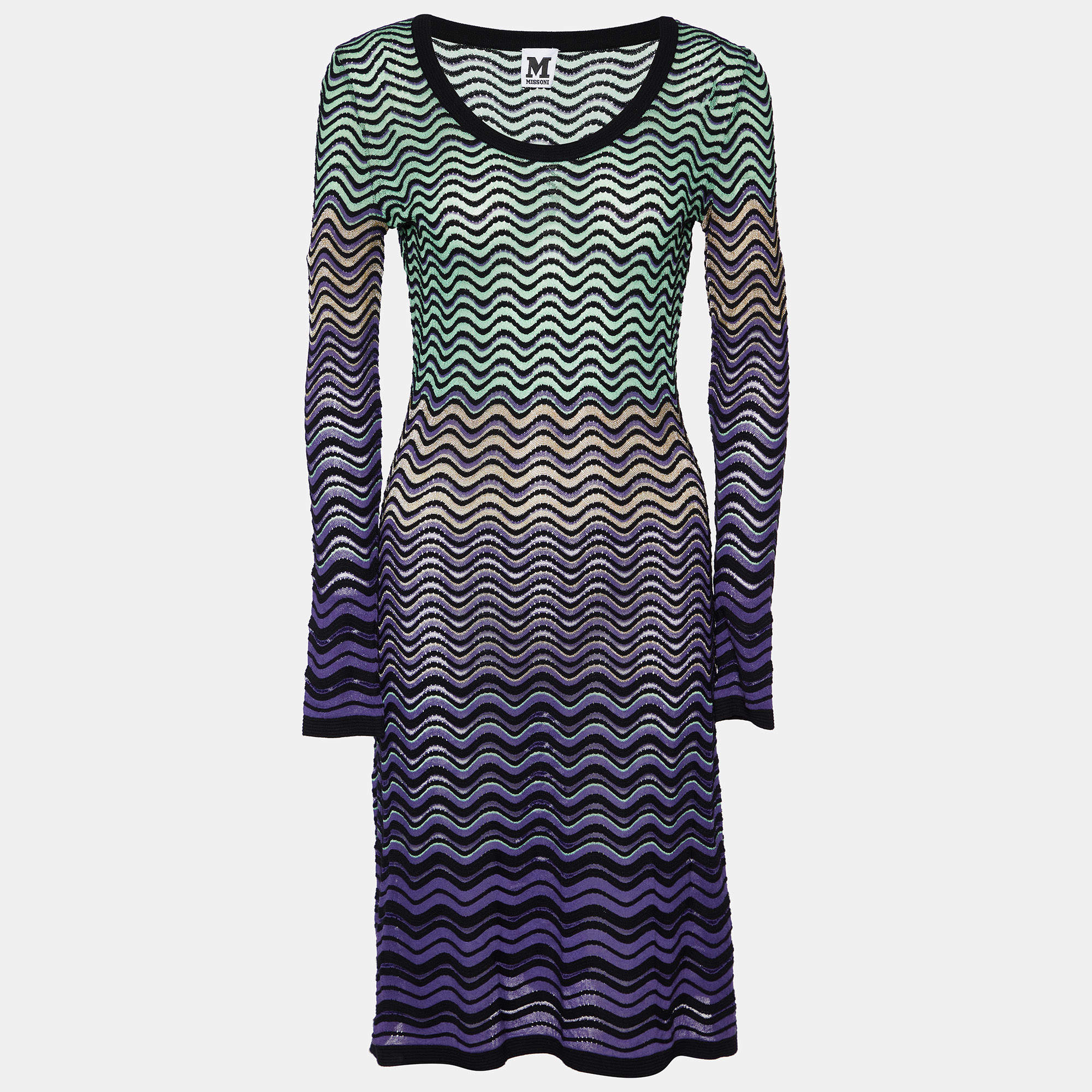 Pre Owned M Missoni Multicolor Patterned Knit Mini Dress M