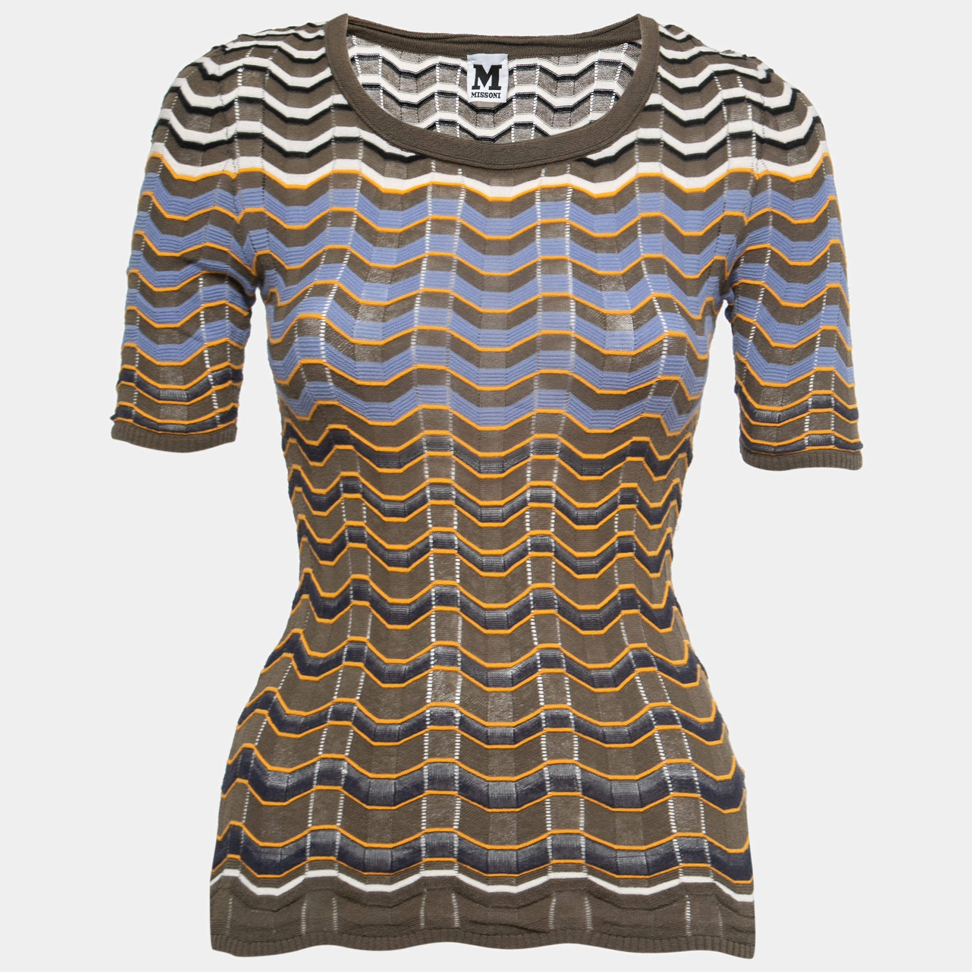【セール】福袋/福箱ファッション通販 M Missoni Sleeve Half Neck Crew Knit Patterned Multicolor トップス
