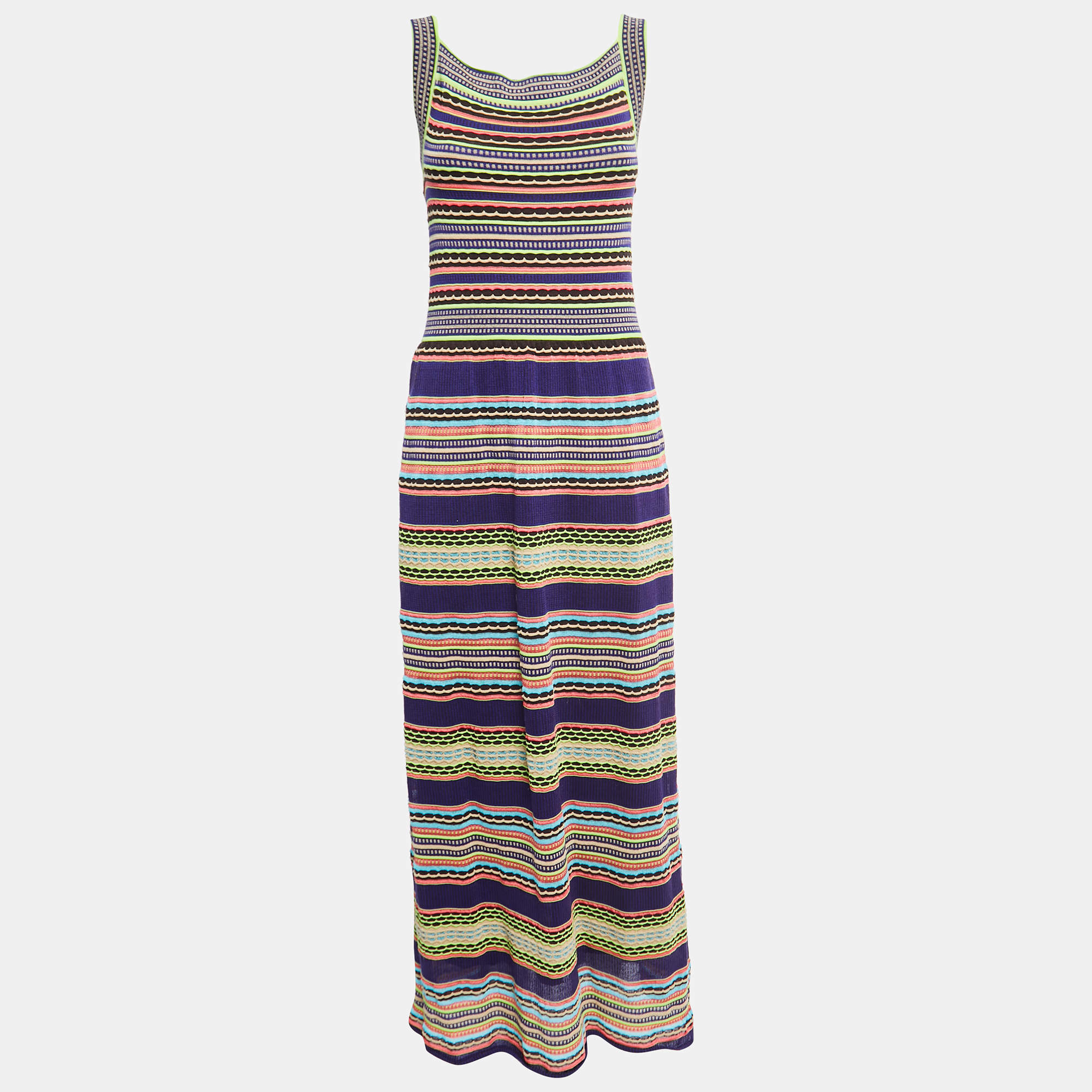 Pre Owned M Missoni Multicolor Knit Sleeveless Maxi Dress S