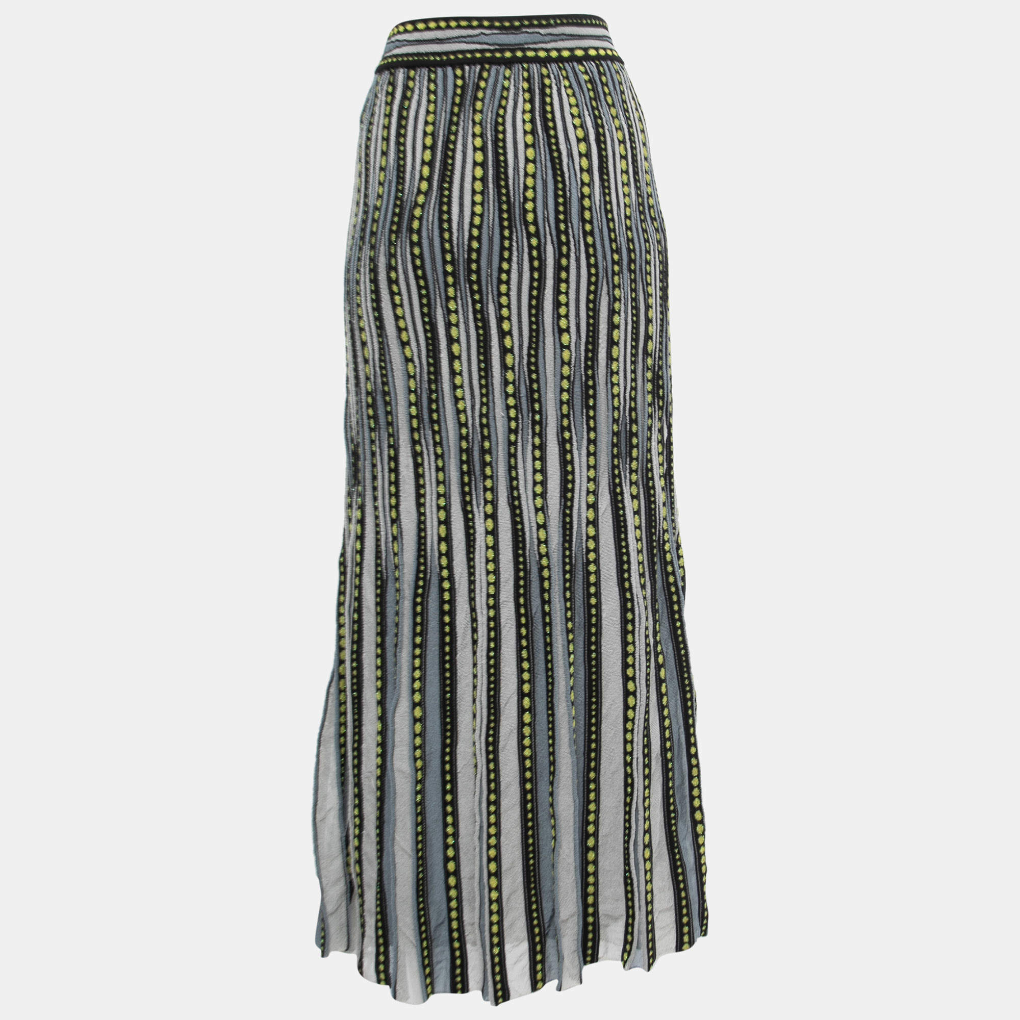 Pre Owned M Missoni Multicolor Patterned Lurex Knit Maxi Skirt M