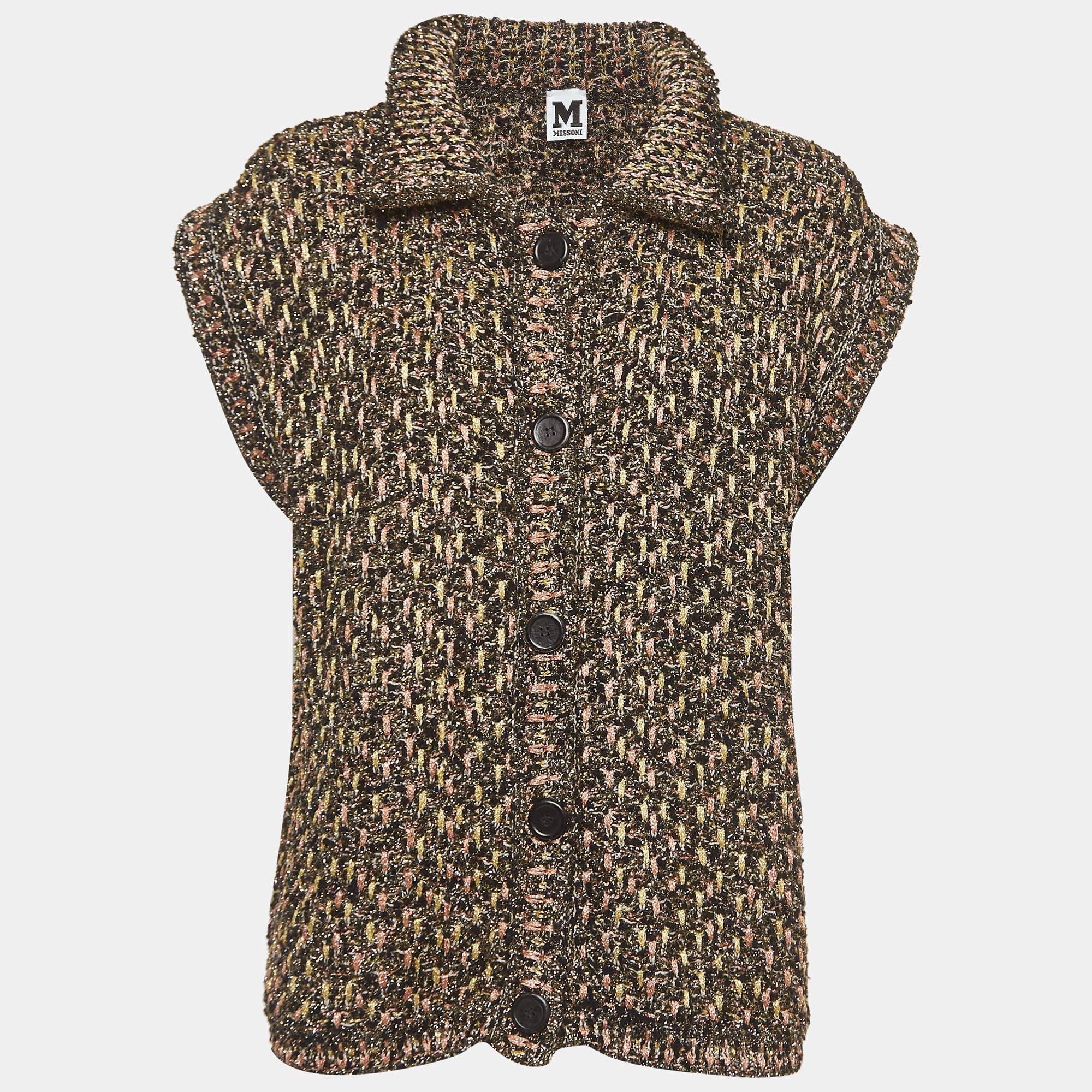 Pre Owned M Missoni Multicolor Lurex Knit Sleeveless Sweater S