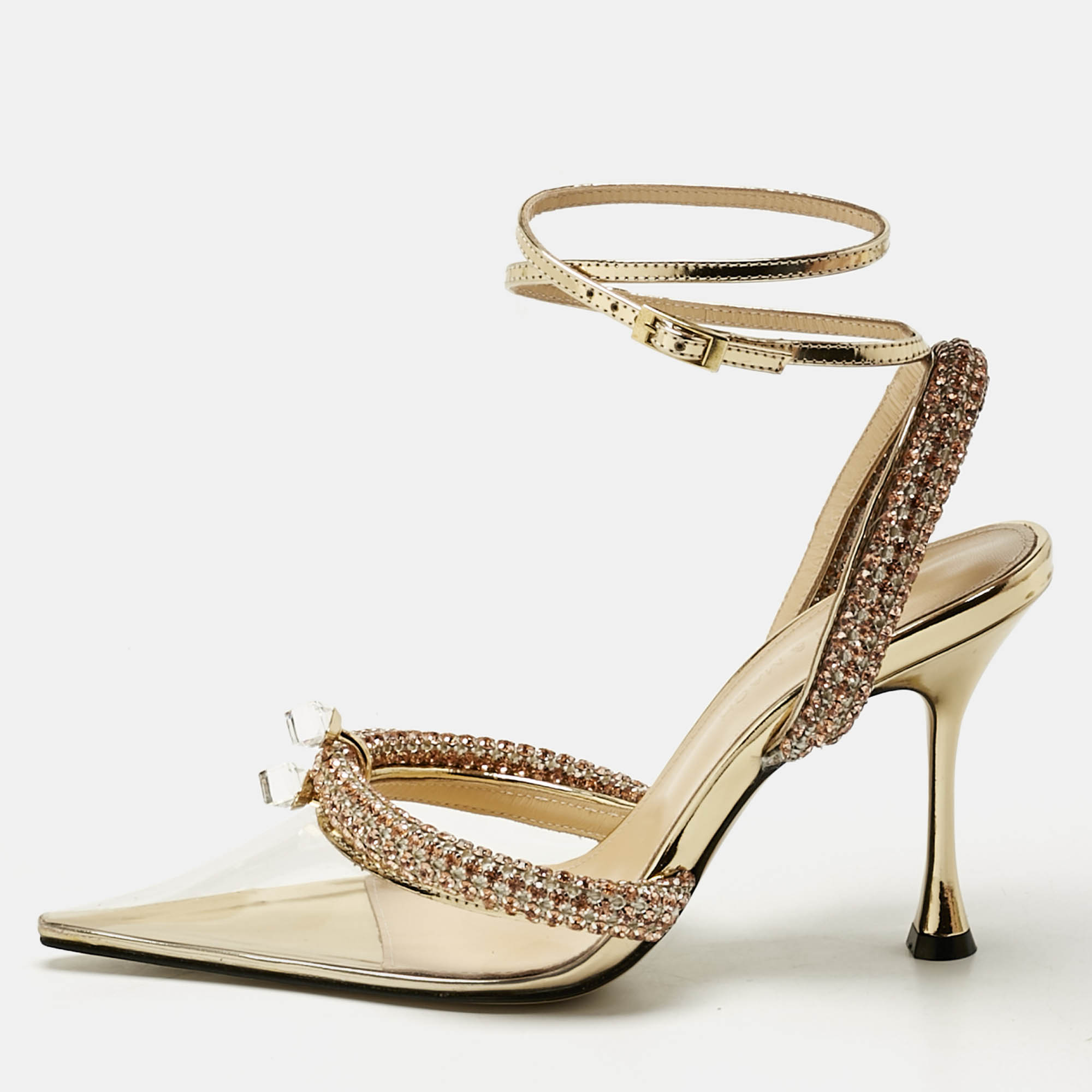 Mach & Mach Transparent PVC Crystal Embellished Georgia Pumps Size 37.5