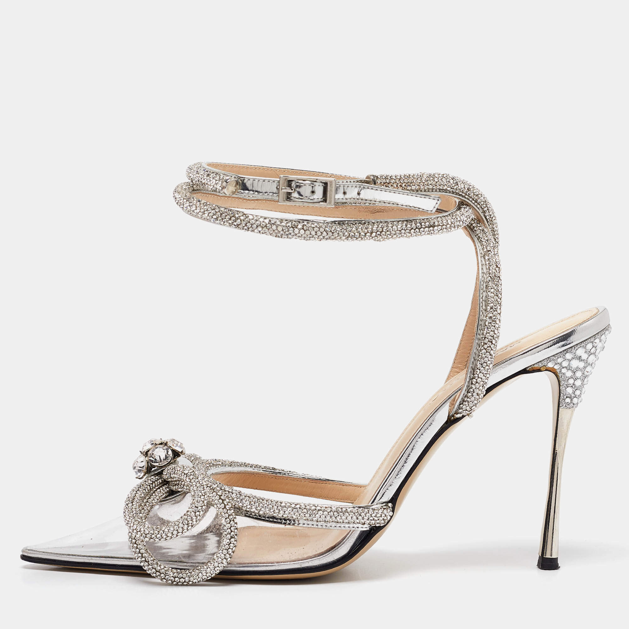 مملوكة مسبقًا Mach & Mach Transparent PVC Crystals Double Bow Pumps Size 39