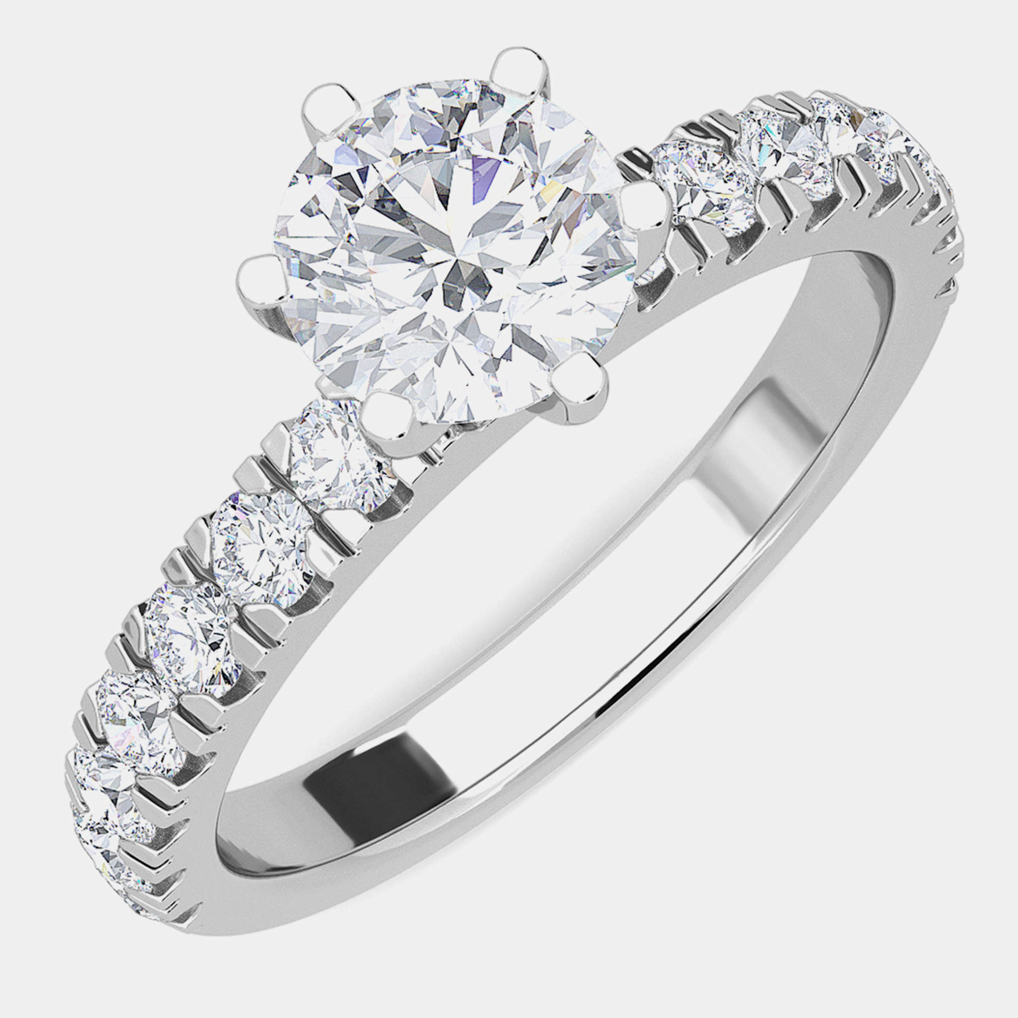 Pre Owned 14Kw Lab Grown Br Diamond Six Prong Classic Shank Bridal Ring EU 48