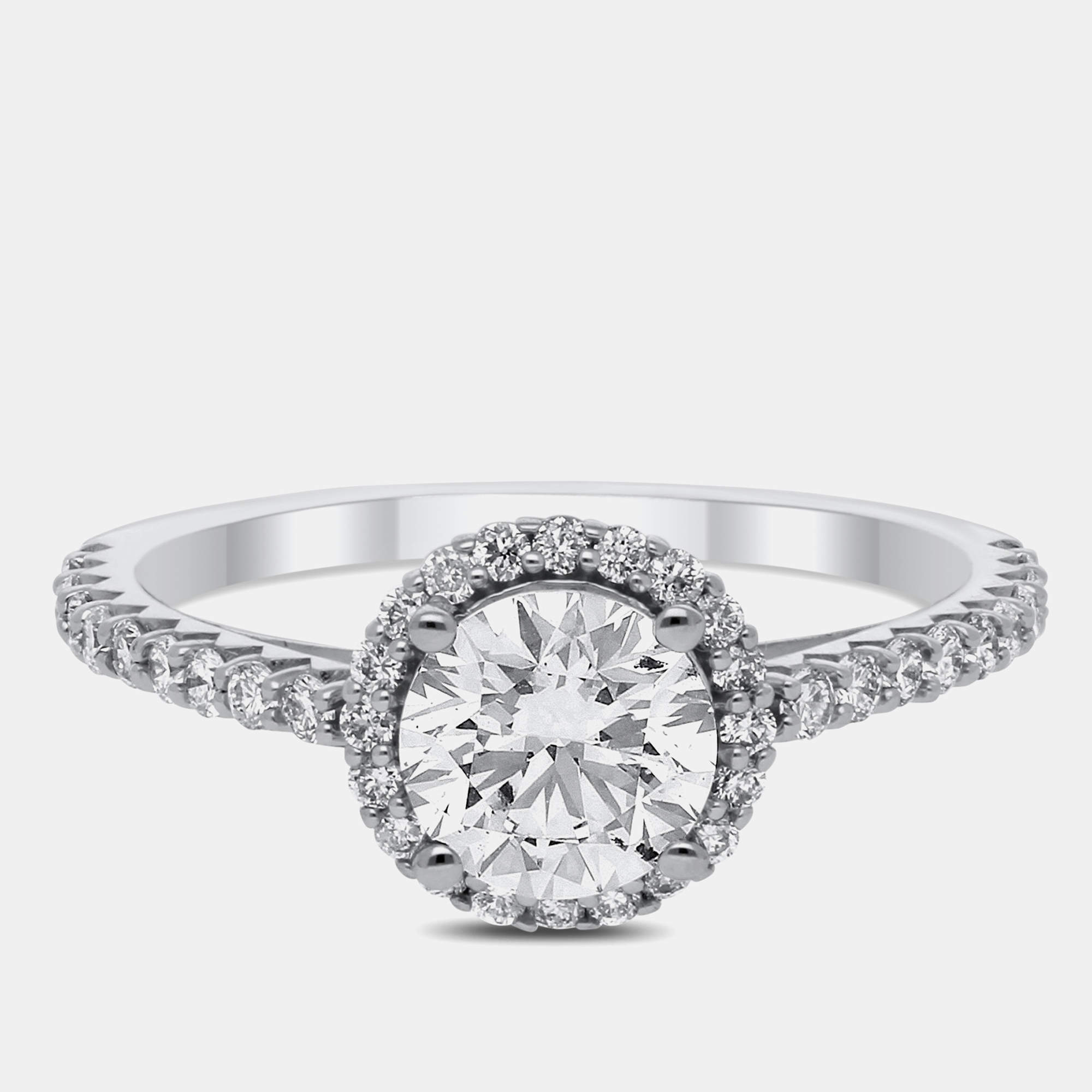 14K Single Halo Ldg On Shank Bridal Ring EU 48