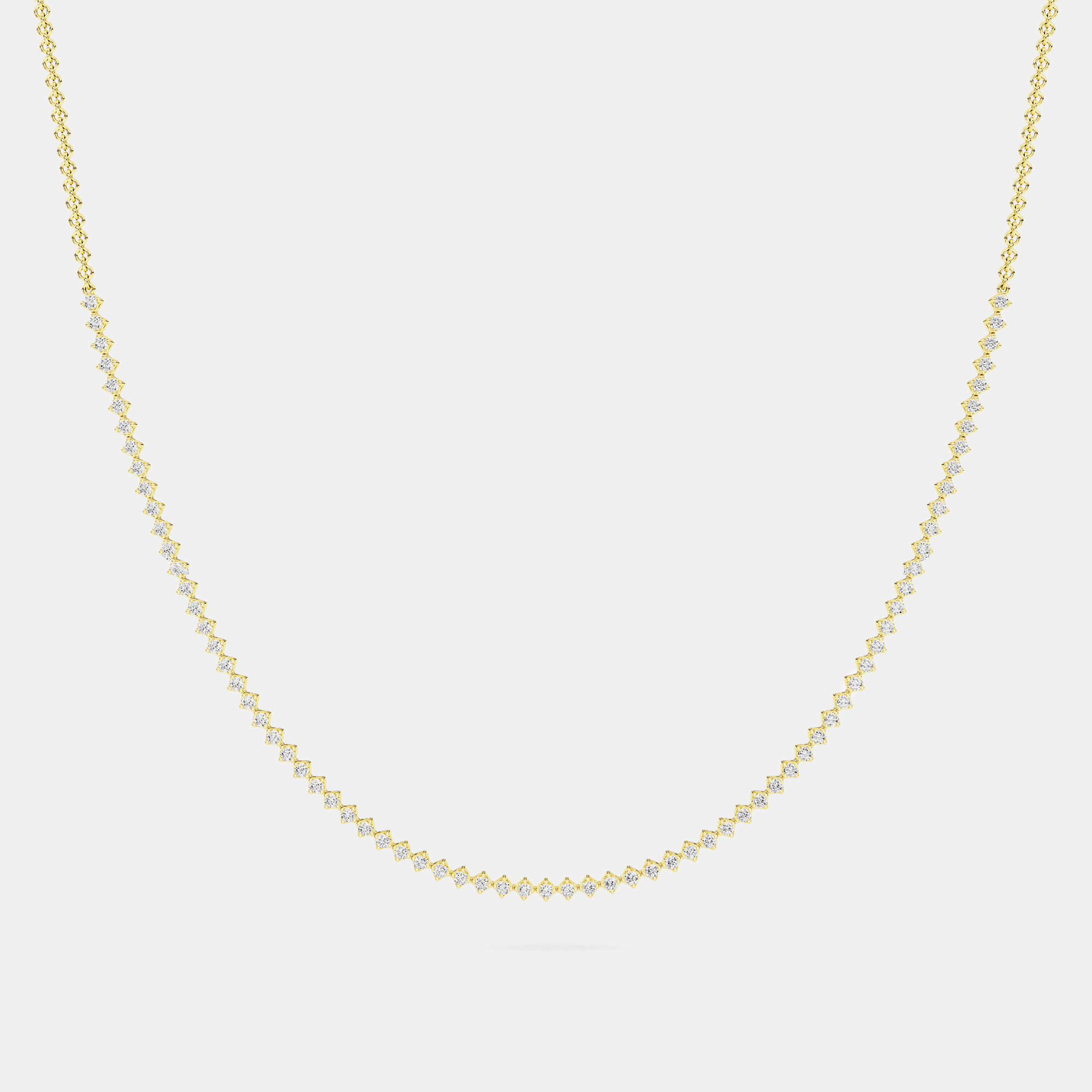 Pre Owned 14K Round Lab Grown Diamond 16" Inch Choker Necklace (1.50 Ctw)