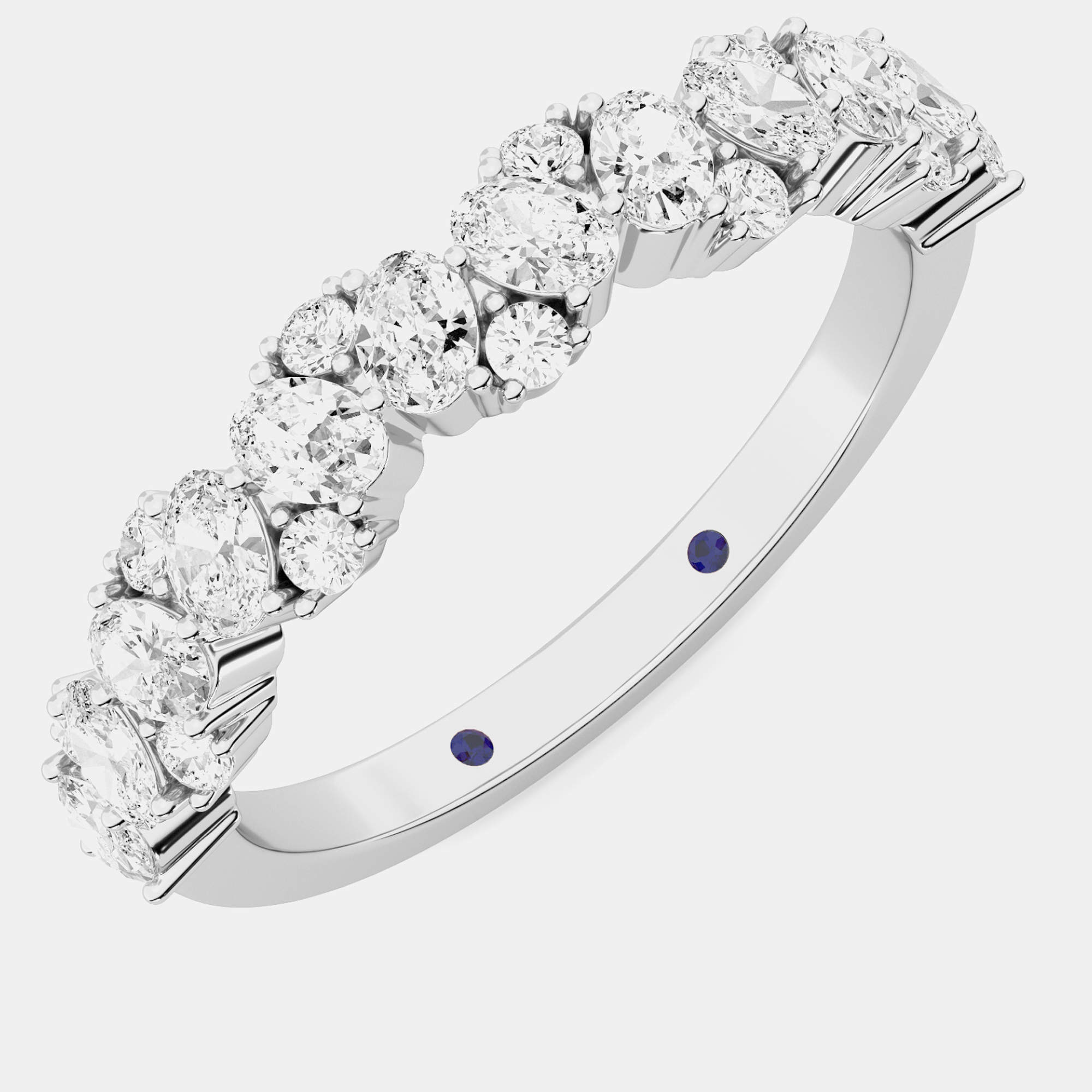 مملوكة مسبقًا خاتم 14 قيراط مزيج فا خر من الأحجار الماسية المخبرية (1.20 قيراط إجمالي)