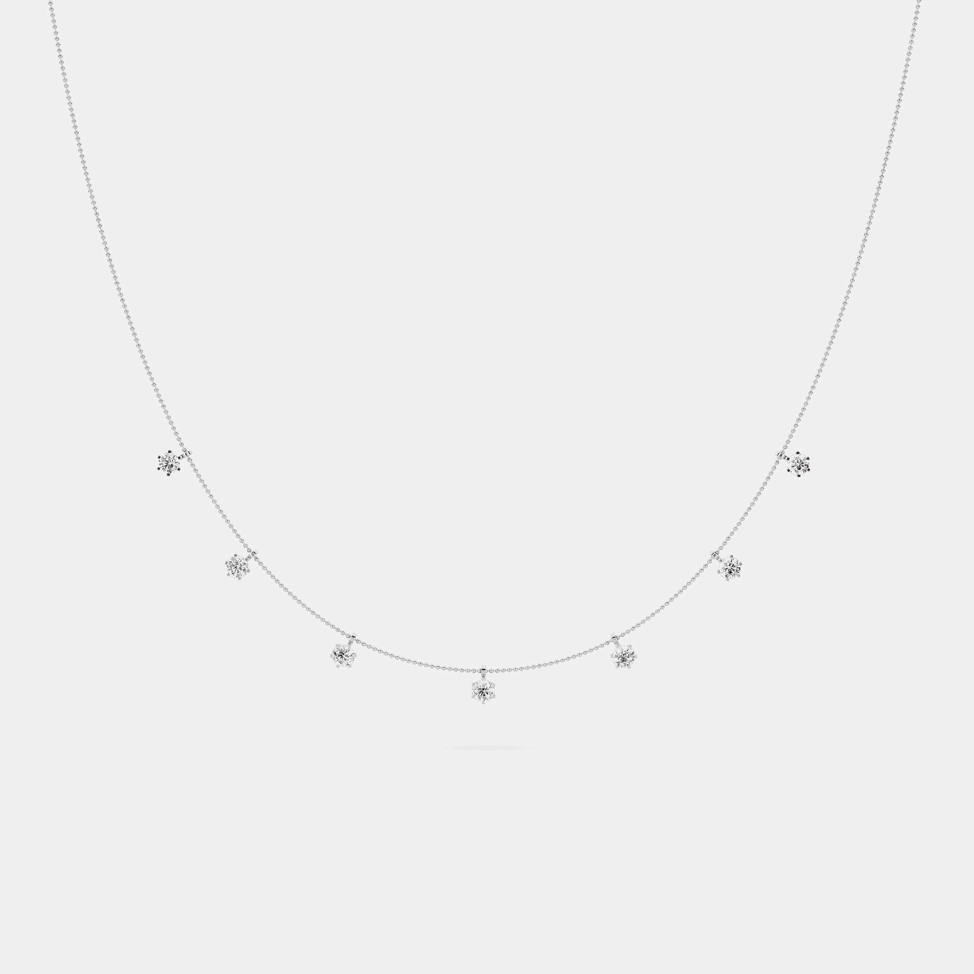 مملوكة مسبقًا 14K 7 White Lab Grown Diamond Stone 18" Pendant (1.50 Ctw)