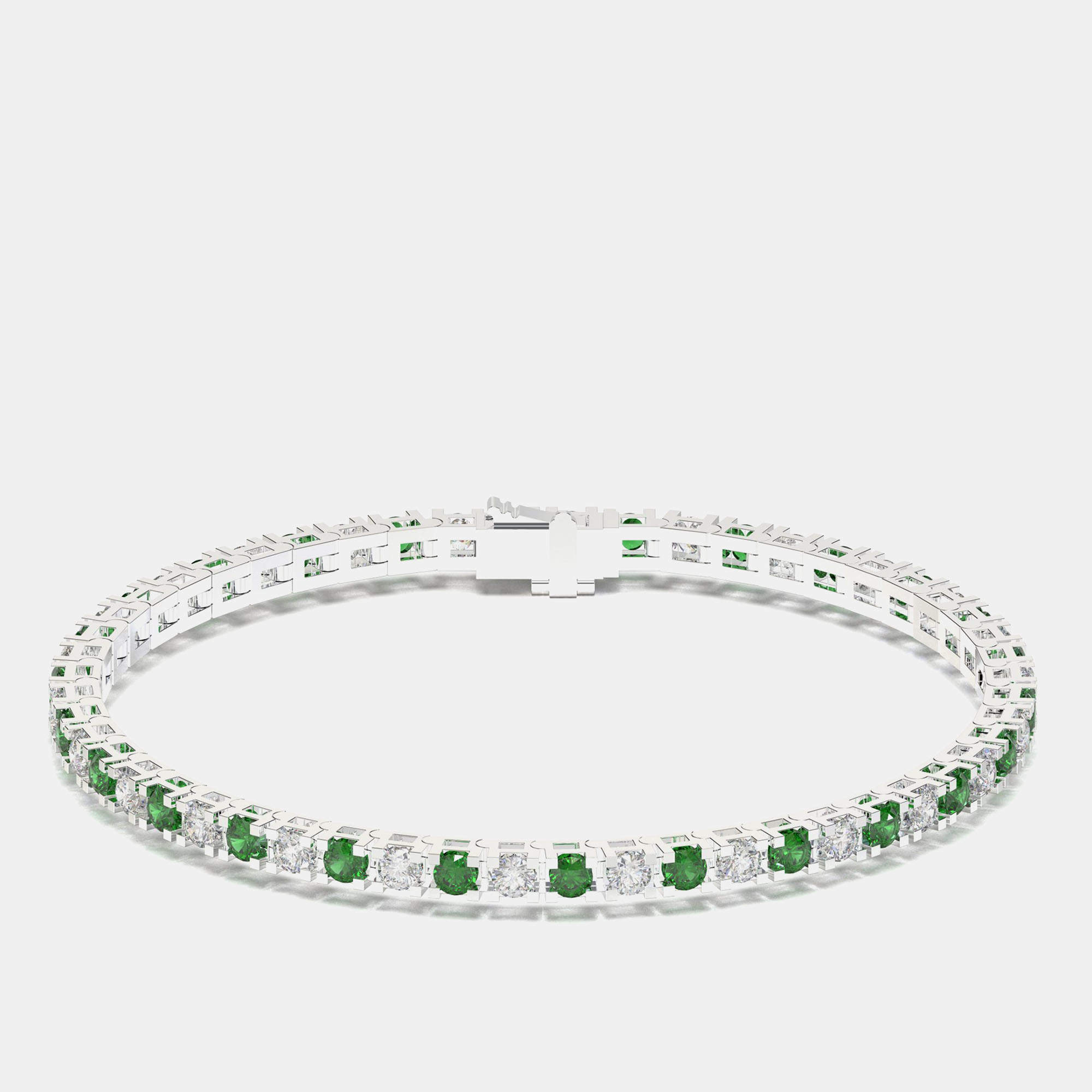 925 Sterling Silver Tennis Color & Lab Grown Diamond Bracelet
