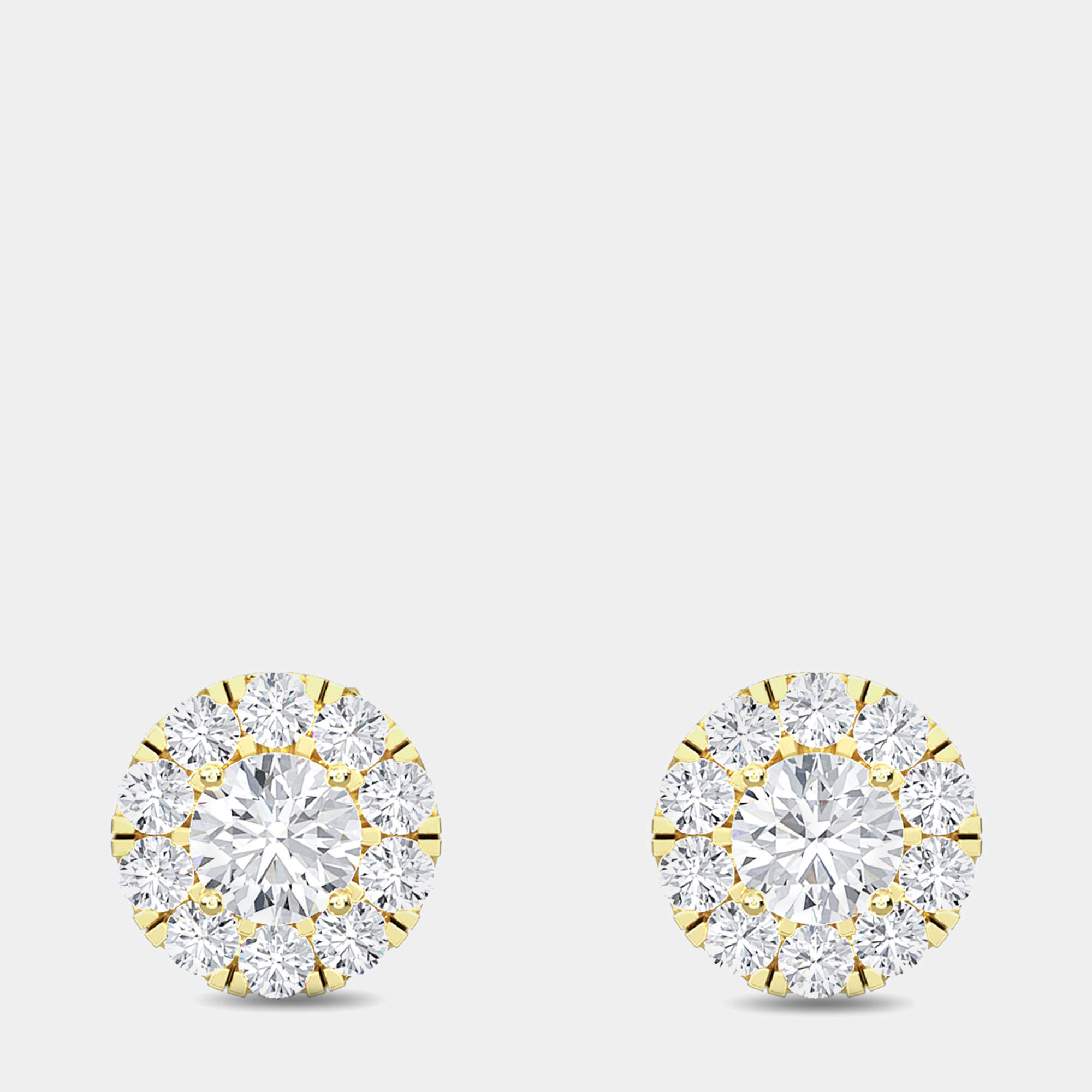 مملوكة مسبقًا 14K Halo Round 22 Lab Grown Diamond Earrings (1 Ctw)