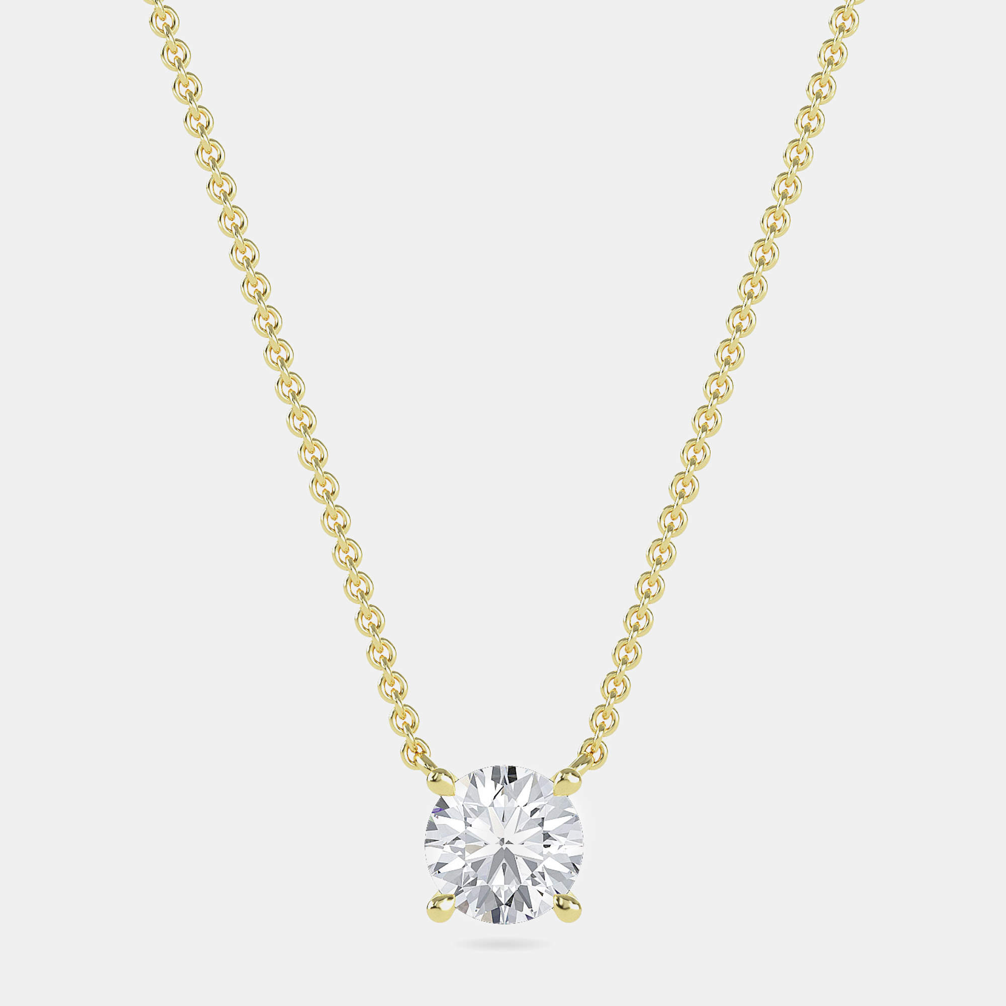 14K Solitaire Four Prong Pendant (1 Ctw)