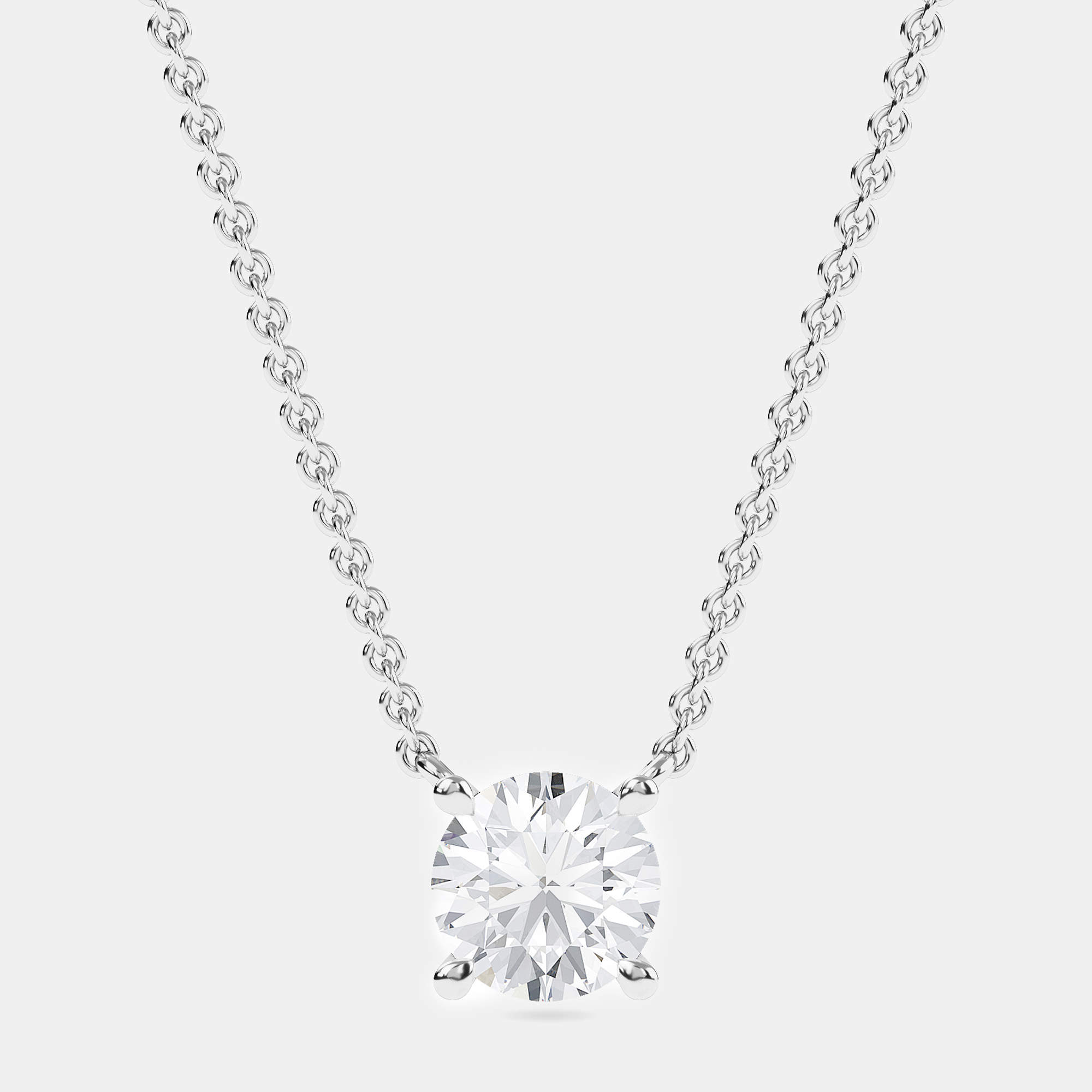 14K Solitaire Four Prong Pendant (1.25 Ctw)