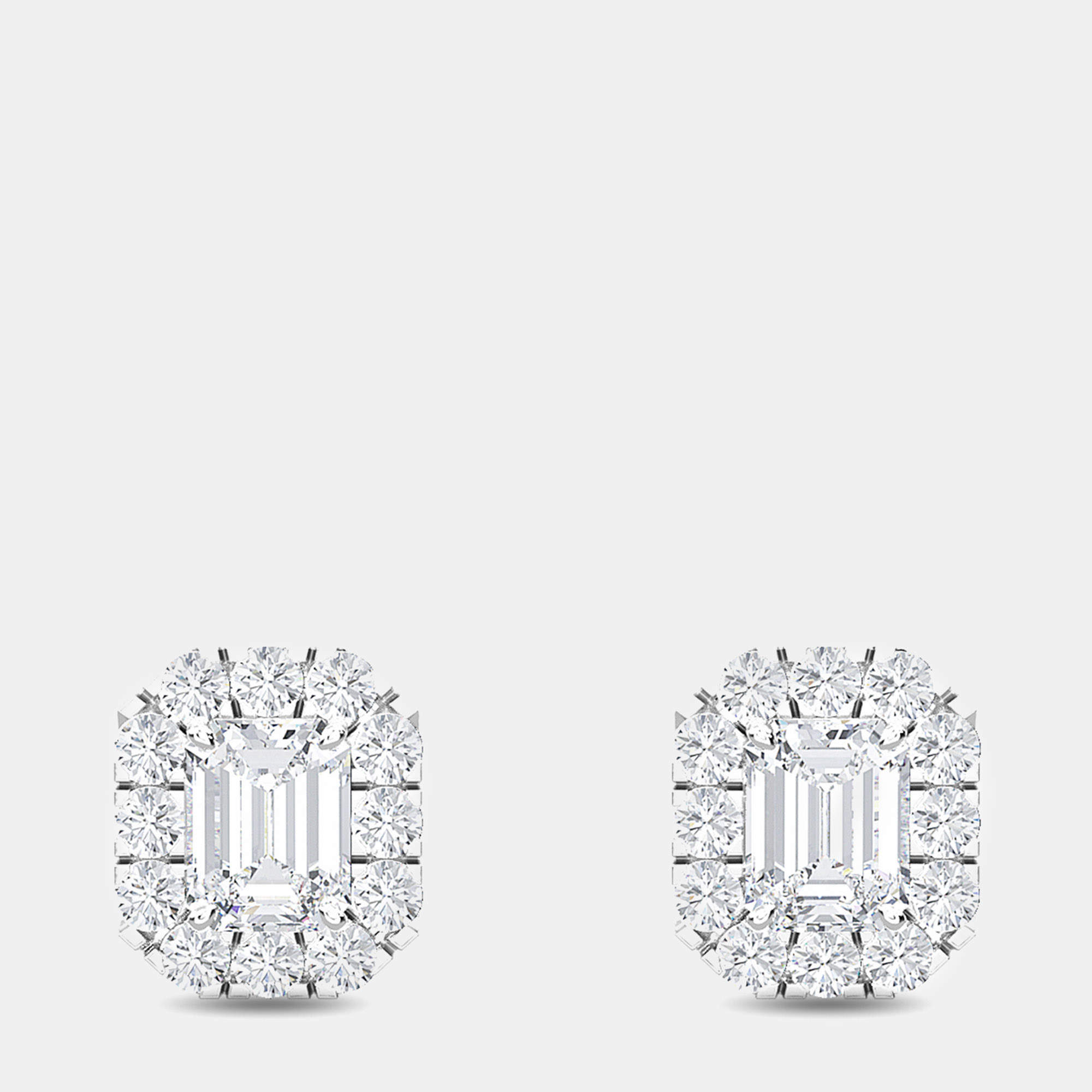 14K Halo Lab Grown Diamonds Earrings (1 ctw)