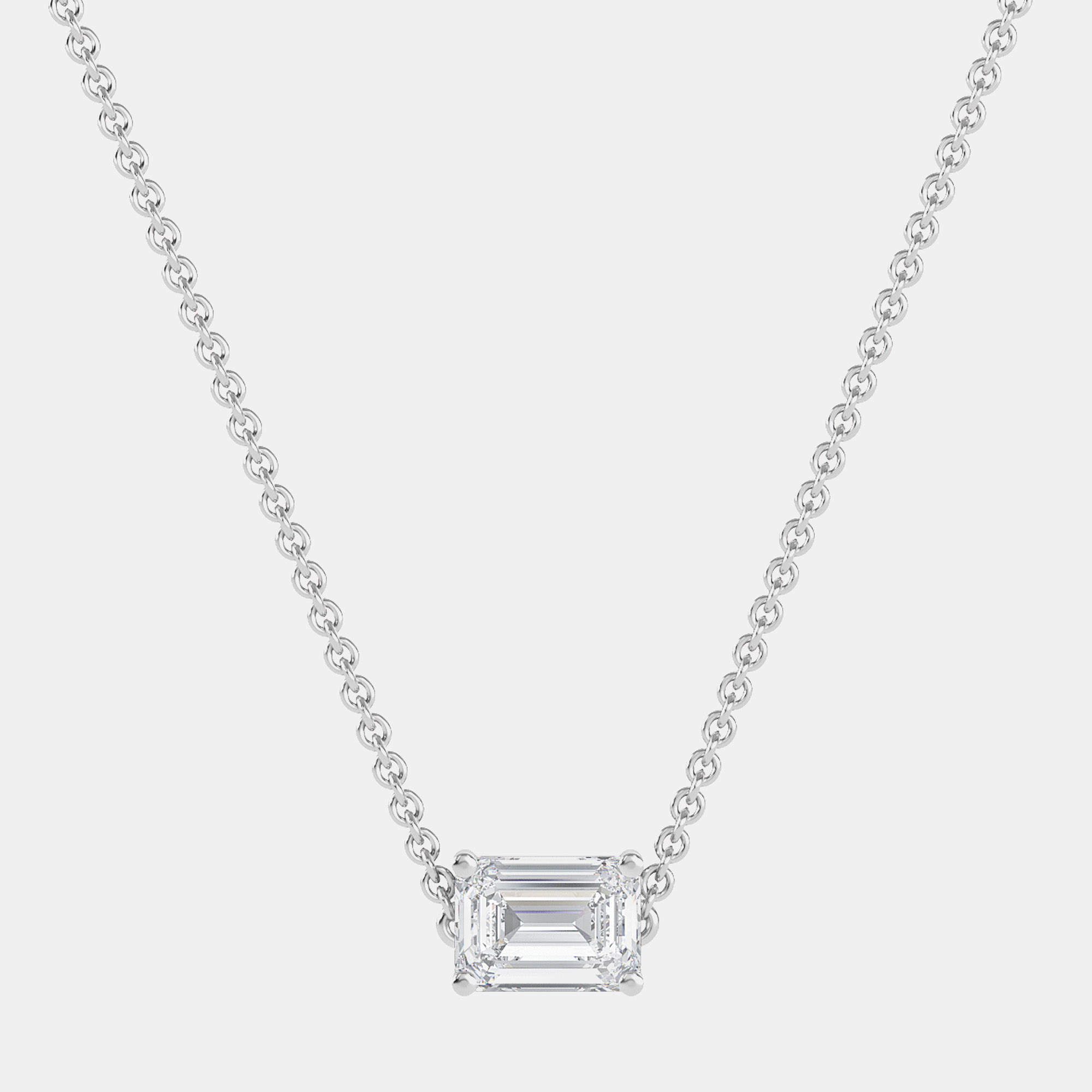 14K Solitaire Sideways Lab Grown Diamonds Pendant (3/4 ctw)